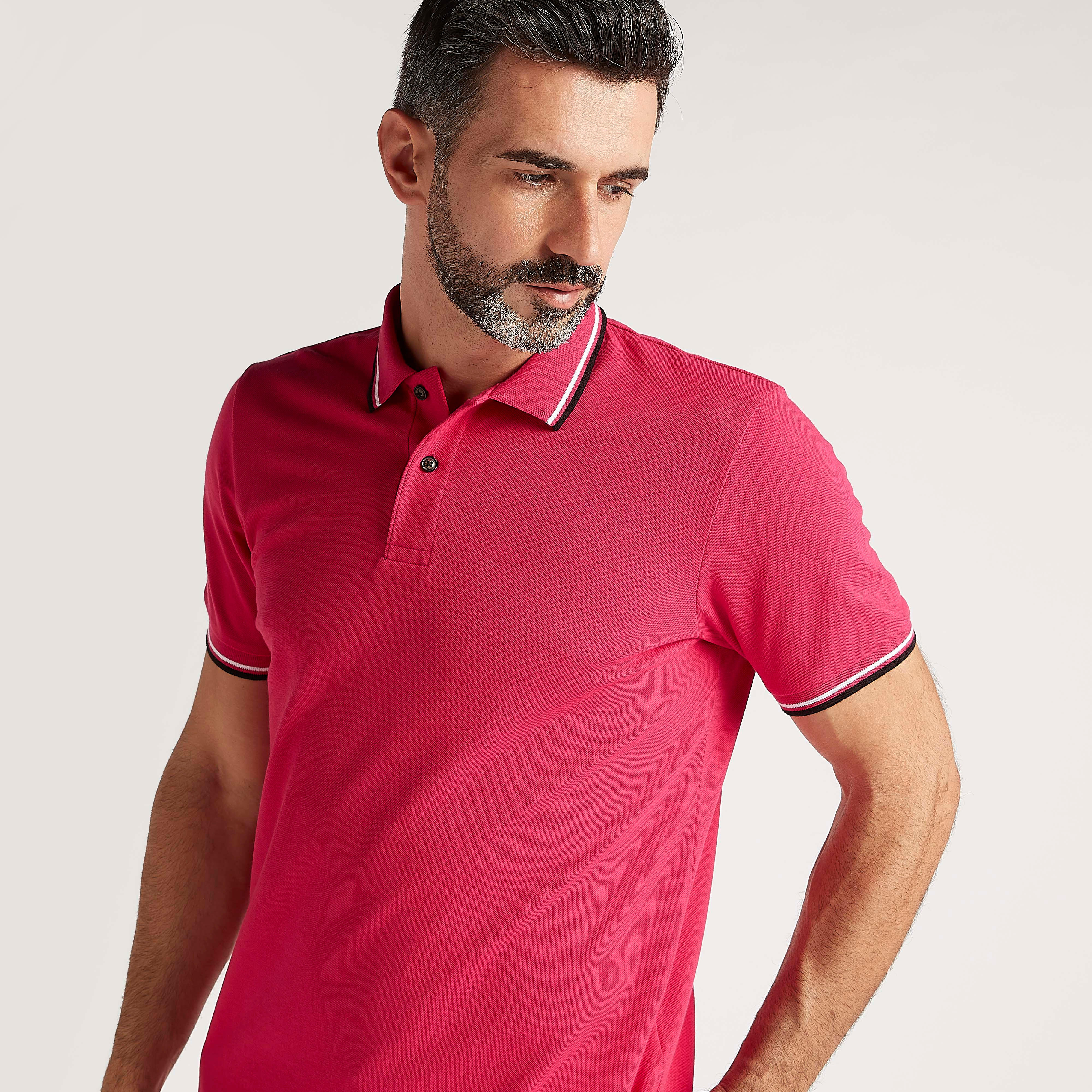 Solid Polo T-shirt with Short Sleeves-men-clothing-tshirtsandpolos-polos-image-1