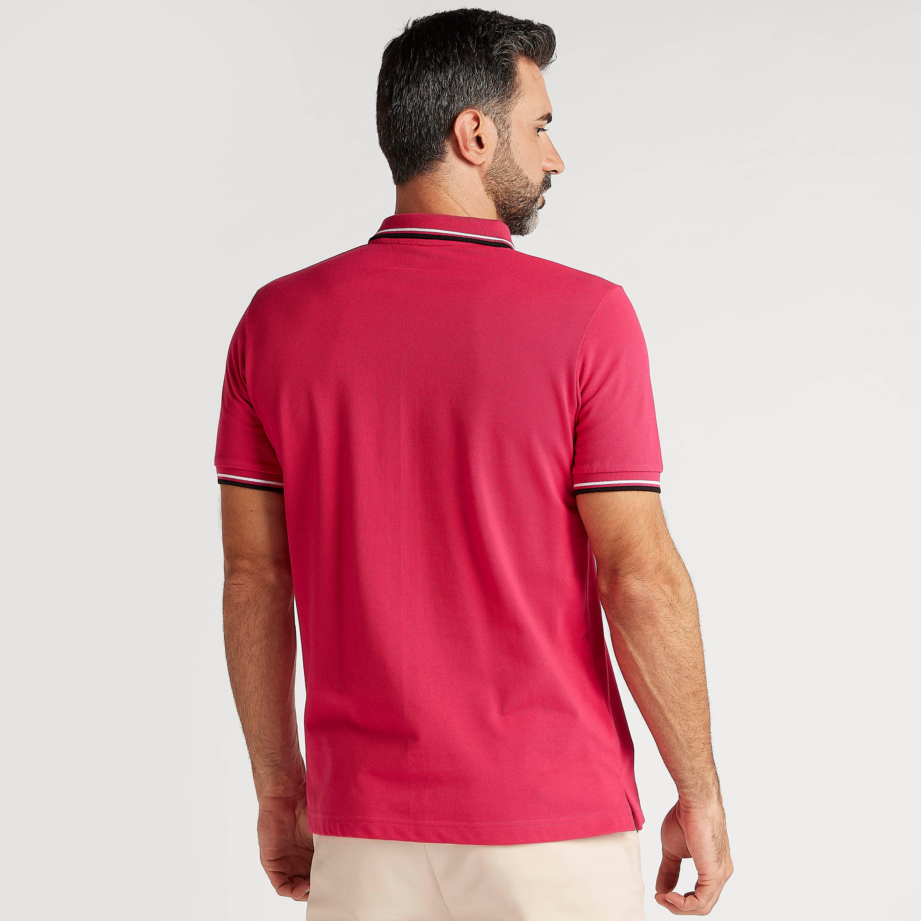 Solid Polo T-shirt with Short Sleeves-men-clothing-tshirtsandpolos-polos-image-4