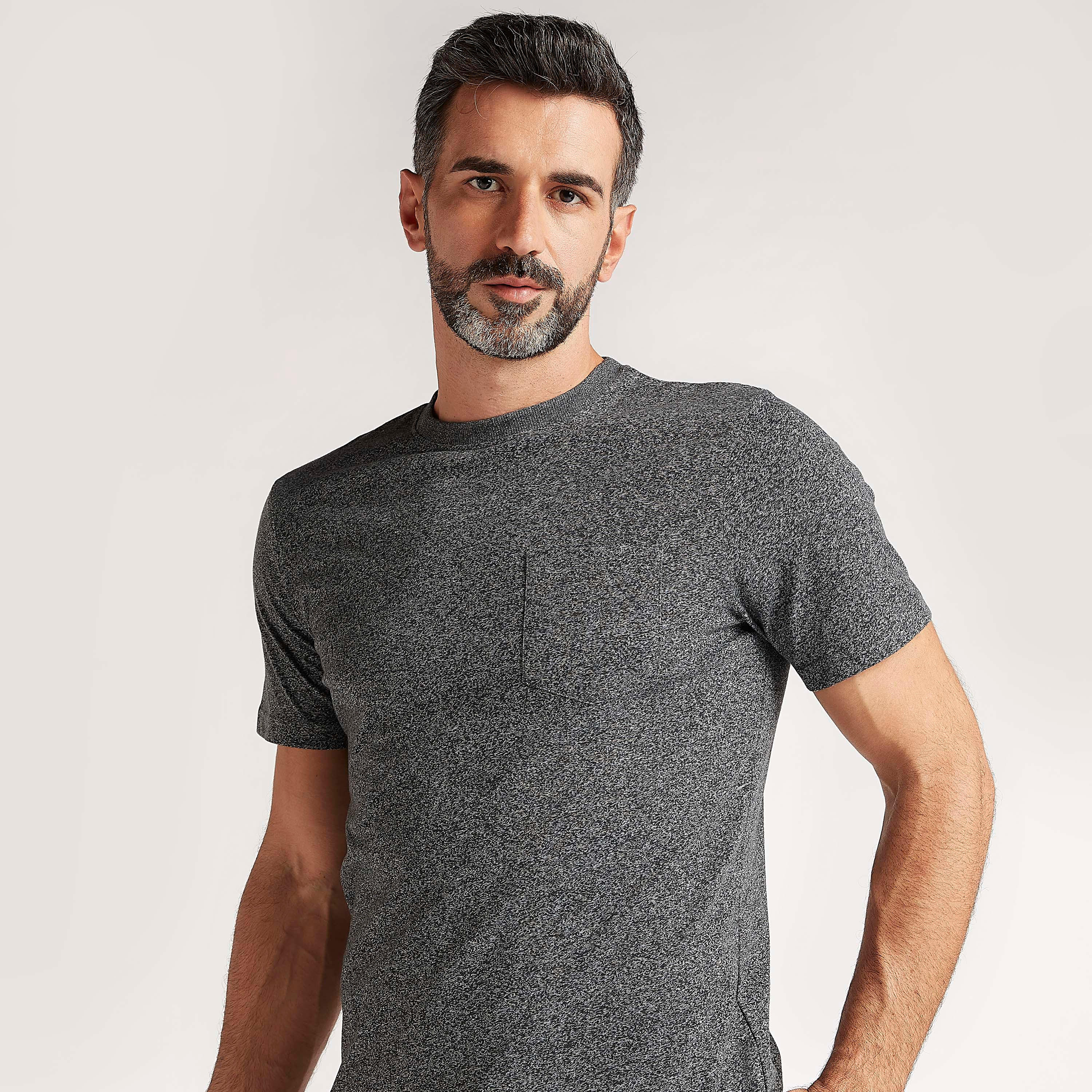 Textured Crew Neck T-shirt with Short Sleeves-men-clothing-tshirtsandpolos-tshirts-image-1
