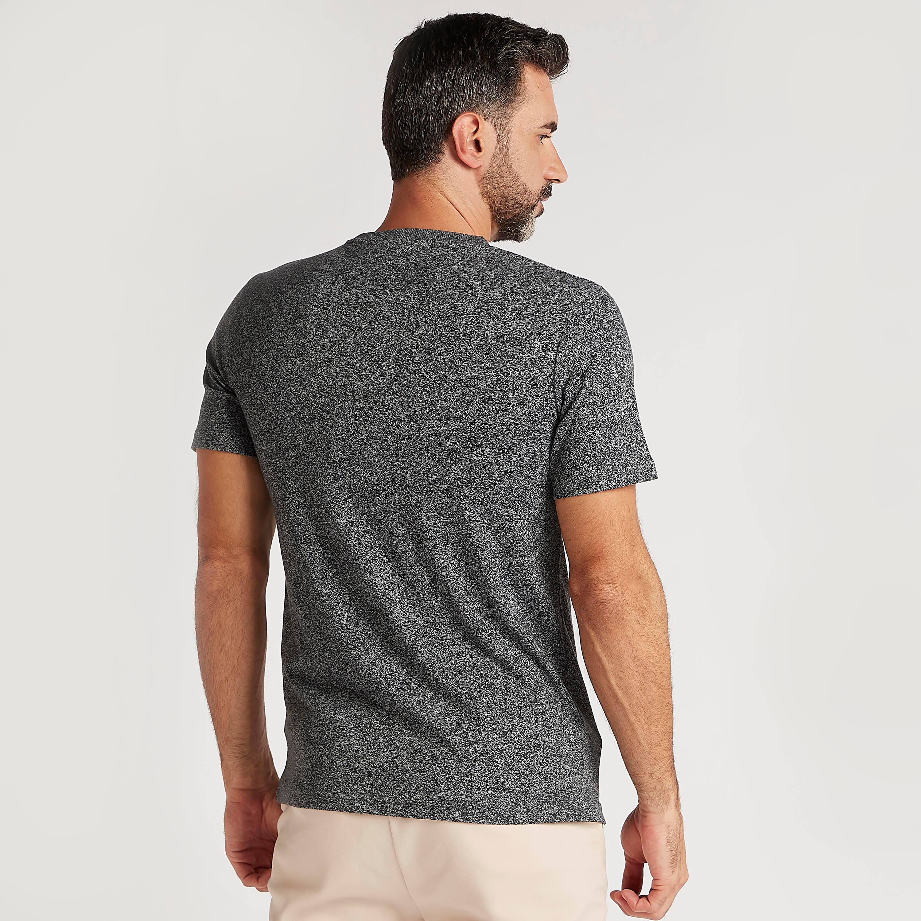 Textured Crew Neck T-shirt with Short Sleeves-men-clothing-tshirtsandpolos-tshirts-image-4