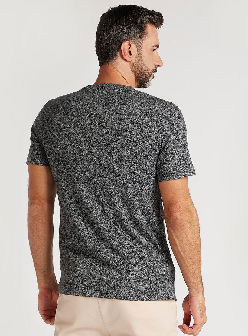 Textured Crew Neck T-shirt with Short Sleeves-men-clothing-tshirtsandpolos-tshirts-image-4