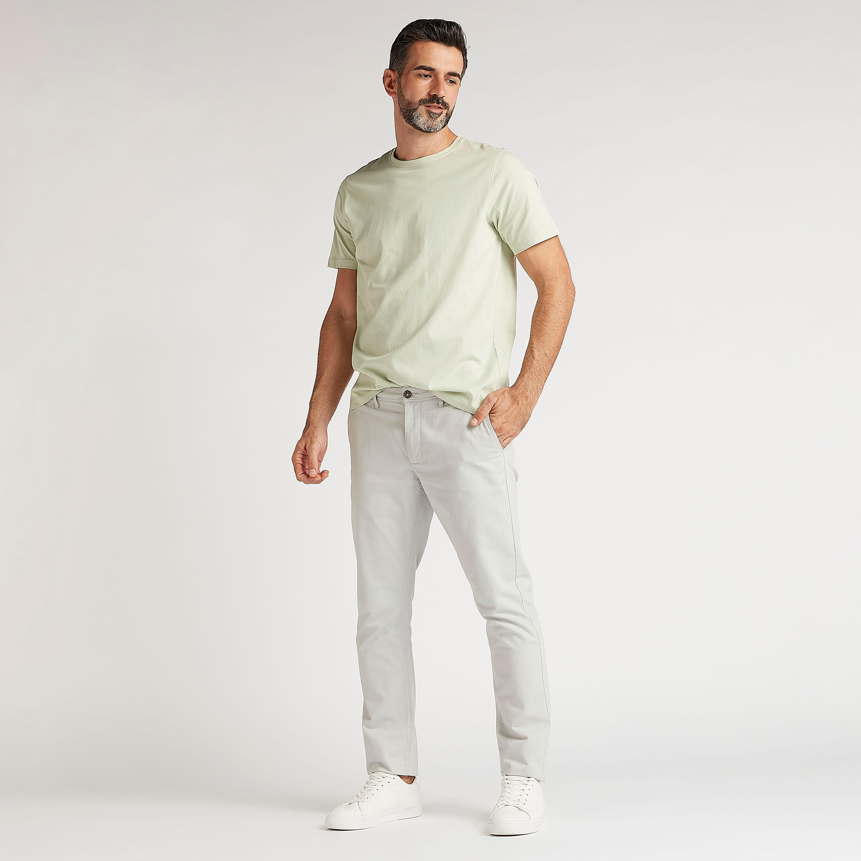 Solid T-shirt with Crew Neck and Short Sleeves-men-clothing-tshirtsandpolos-tshirts-image-2