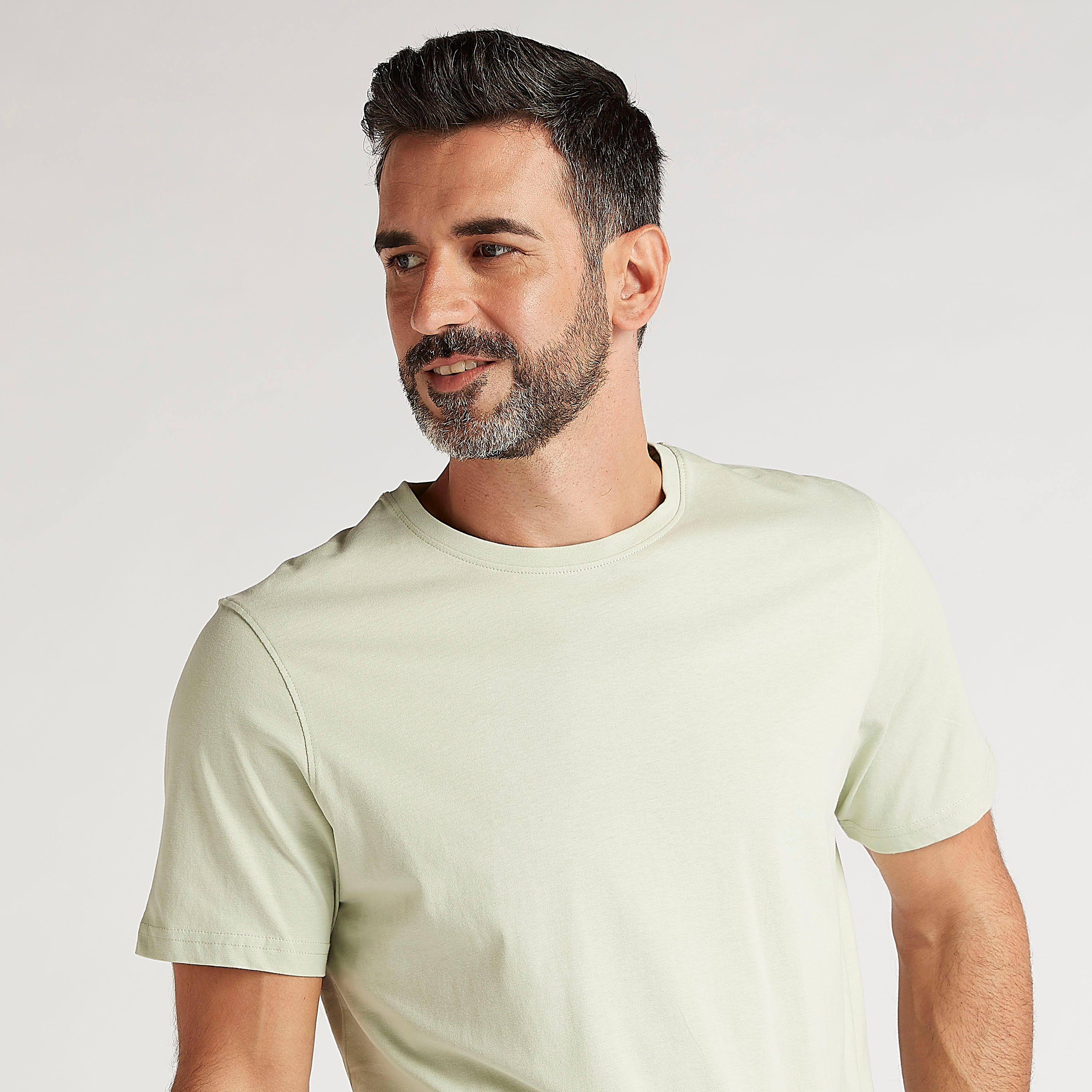 Solid T-shirt with Crew Neck and Short Sleeves-men-clothing-tshirtsandpolos-tshirts-image-3