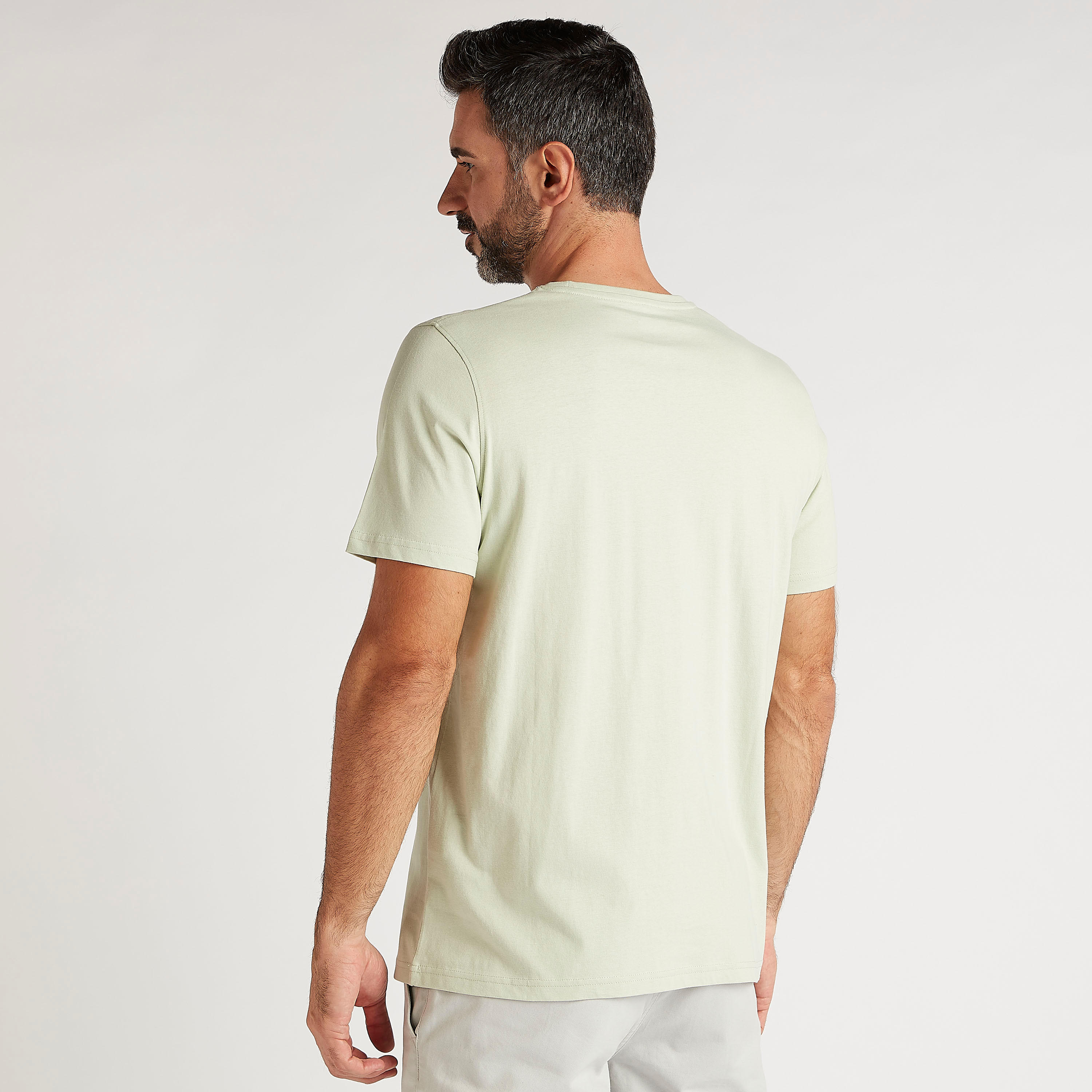 Solid T-shirt with Crew Neck and Short Sleeves-men-clothing-tshirtsandpolos-tshirts-image-4