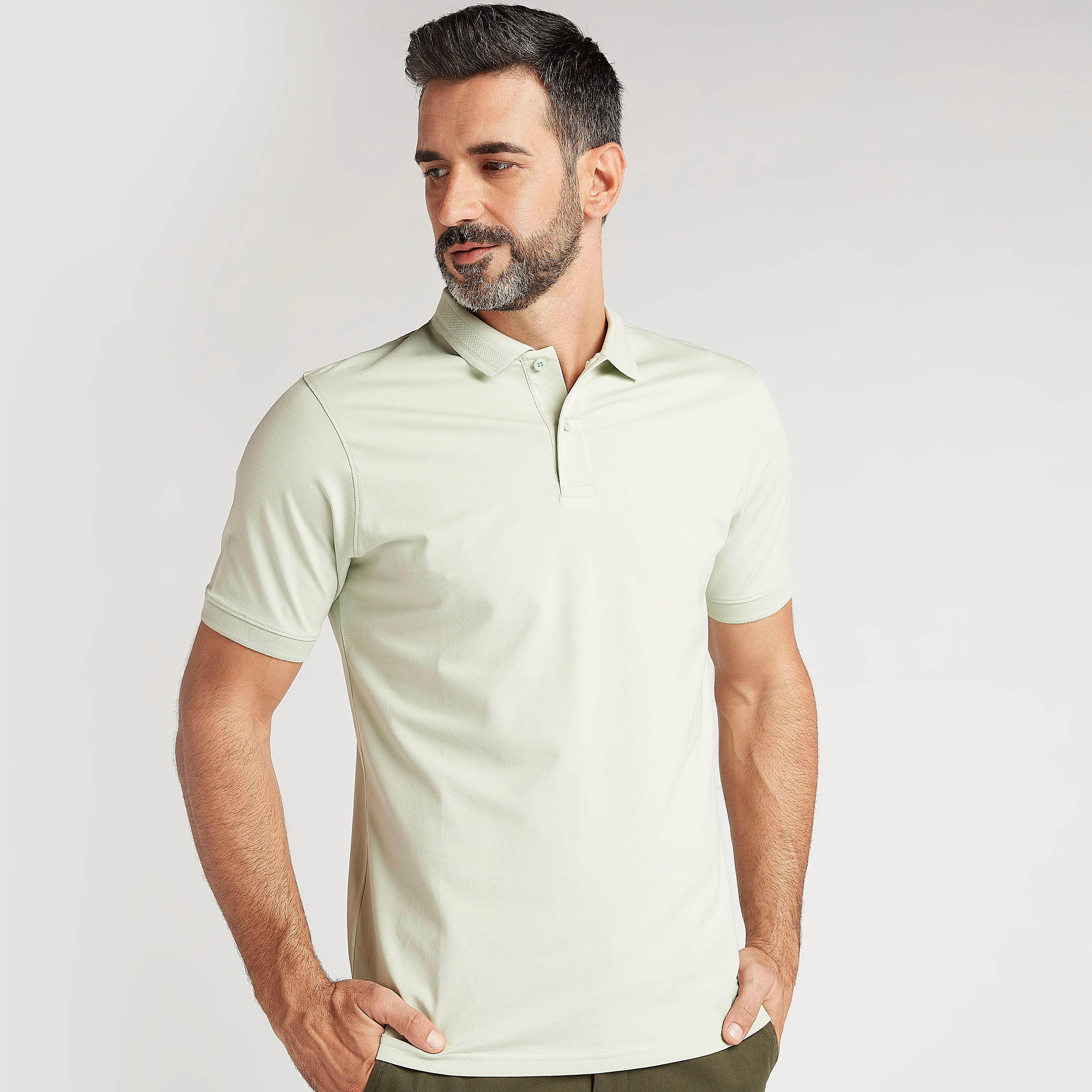Solid Polo T-shirt with Short Sleeves-men-clothing-tshirtsandpolos-polos-image-1