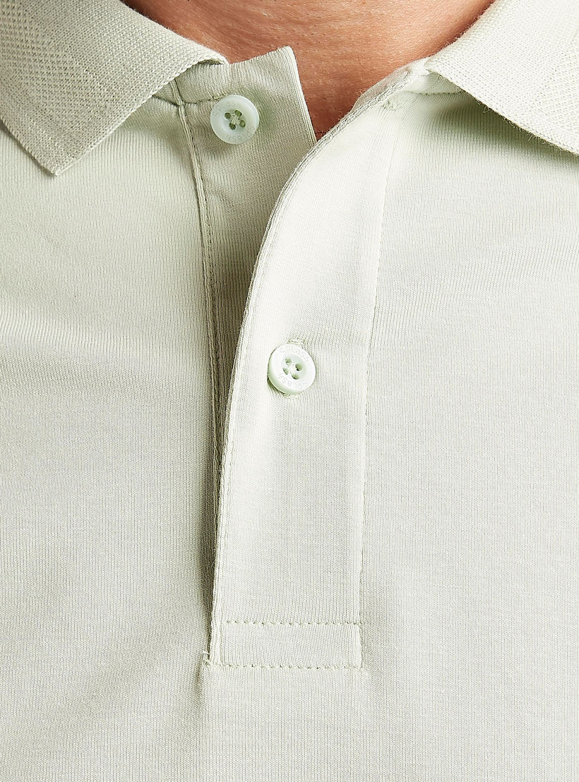 Solid Polo T-shirt with Short Sleeves-men-clothing-tshirtsandpolos-polos-image-3
