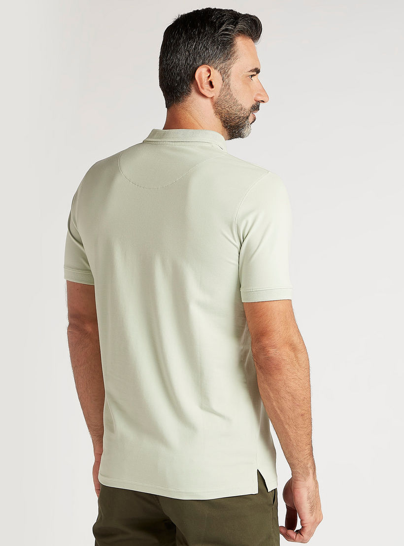 Solid Polo T-shirt with Short Sleeves-men-clothing-tshirtsandpolos-polos-image-4