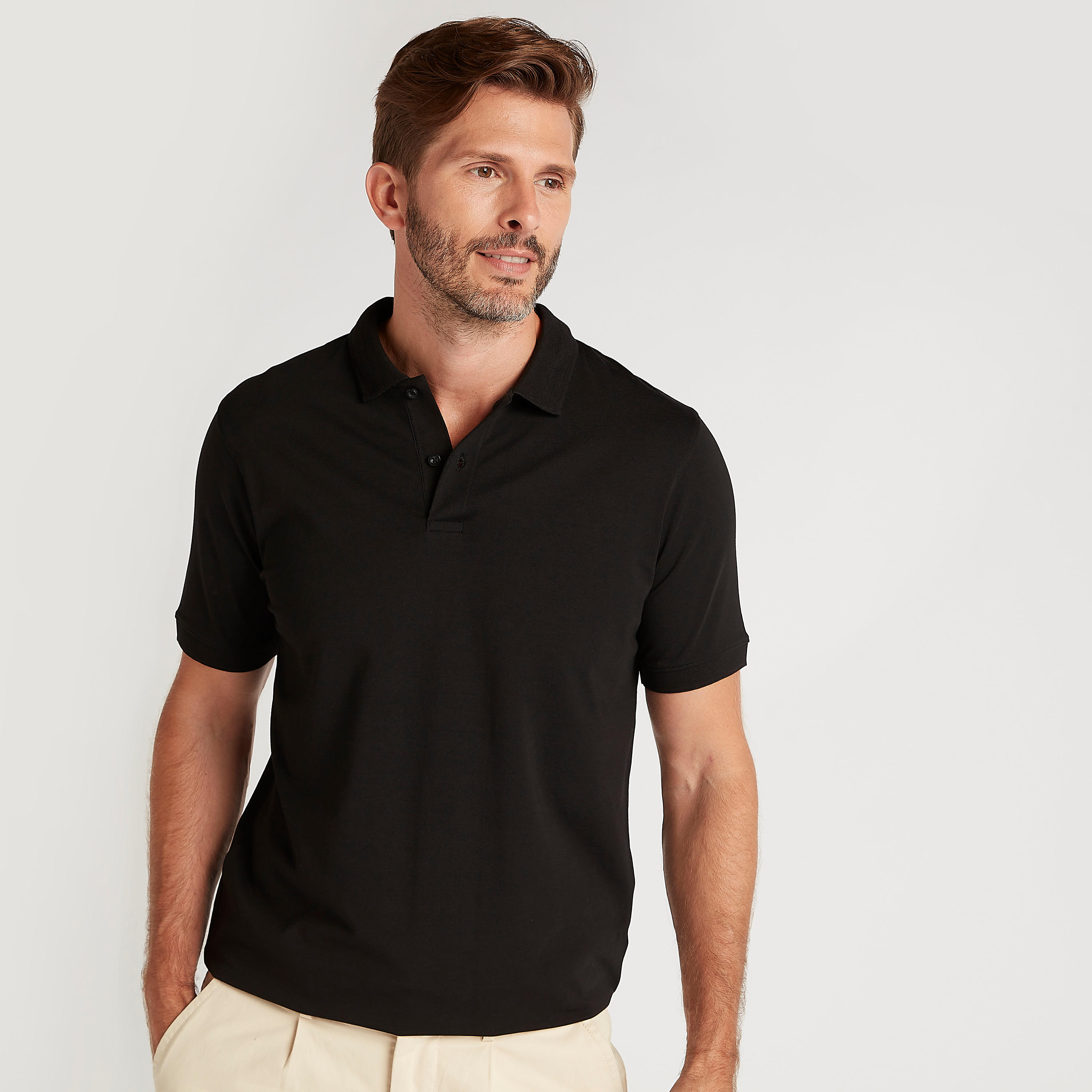 تيشيرت بولو سادة بأكمام قصيرة-men-clothing-tshirtsandpolos-polos-image-1