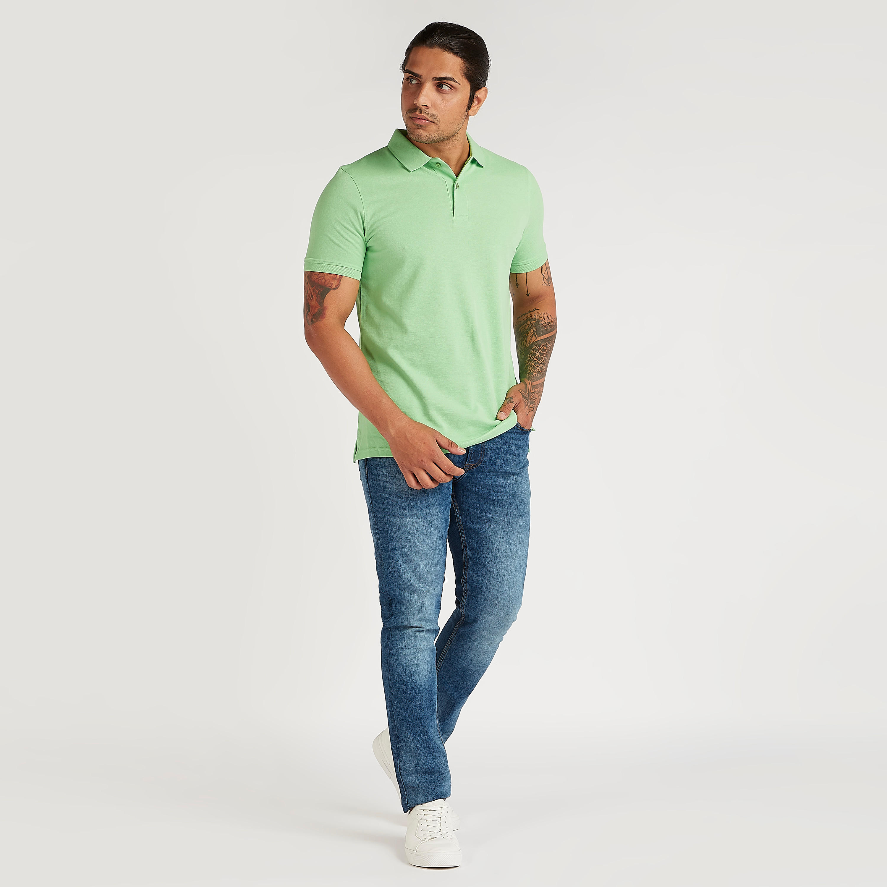تيشيرت بولو سادة بأكمام قصيرة-men-clothing-tshirtsandpolos-polos-image-4