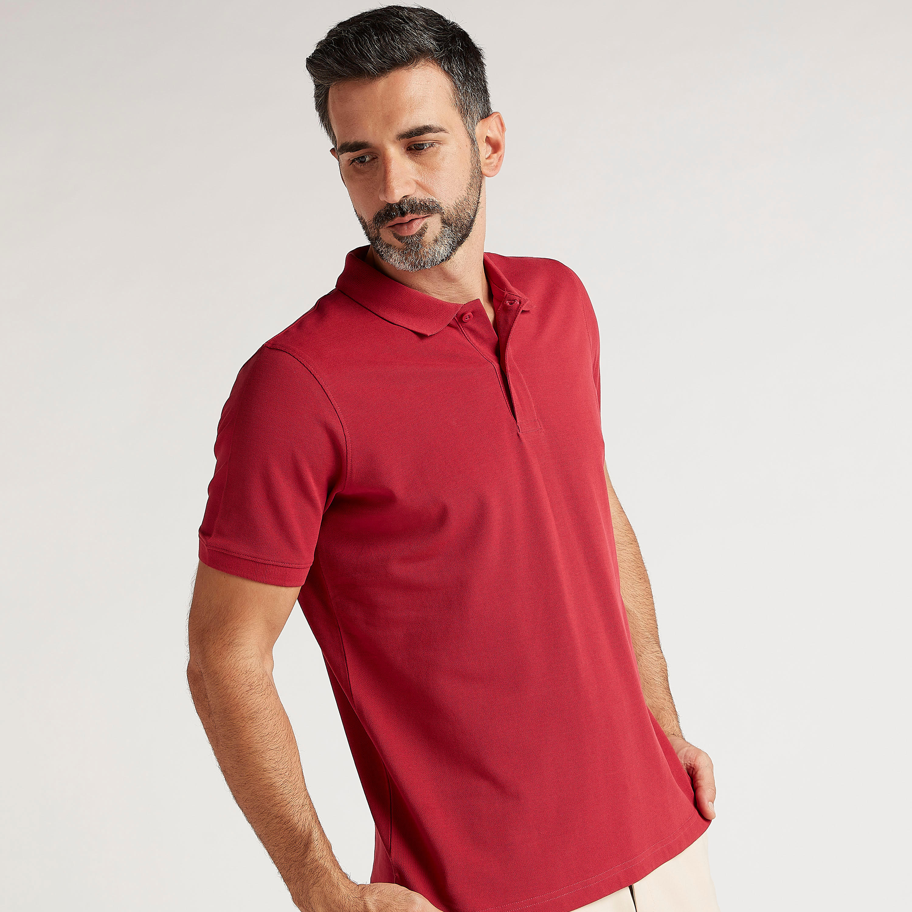 تيشيرت بولو سادة بأكمام قصيرة-men-clothing-tshirtsandpolos-polos-image-5