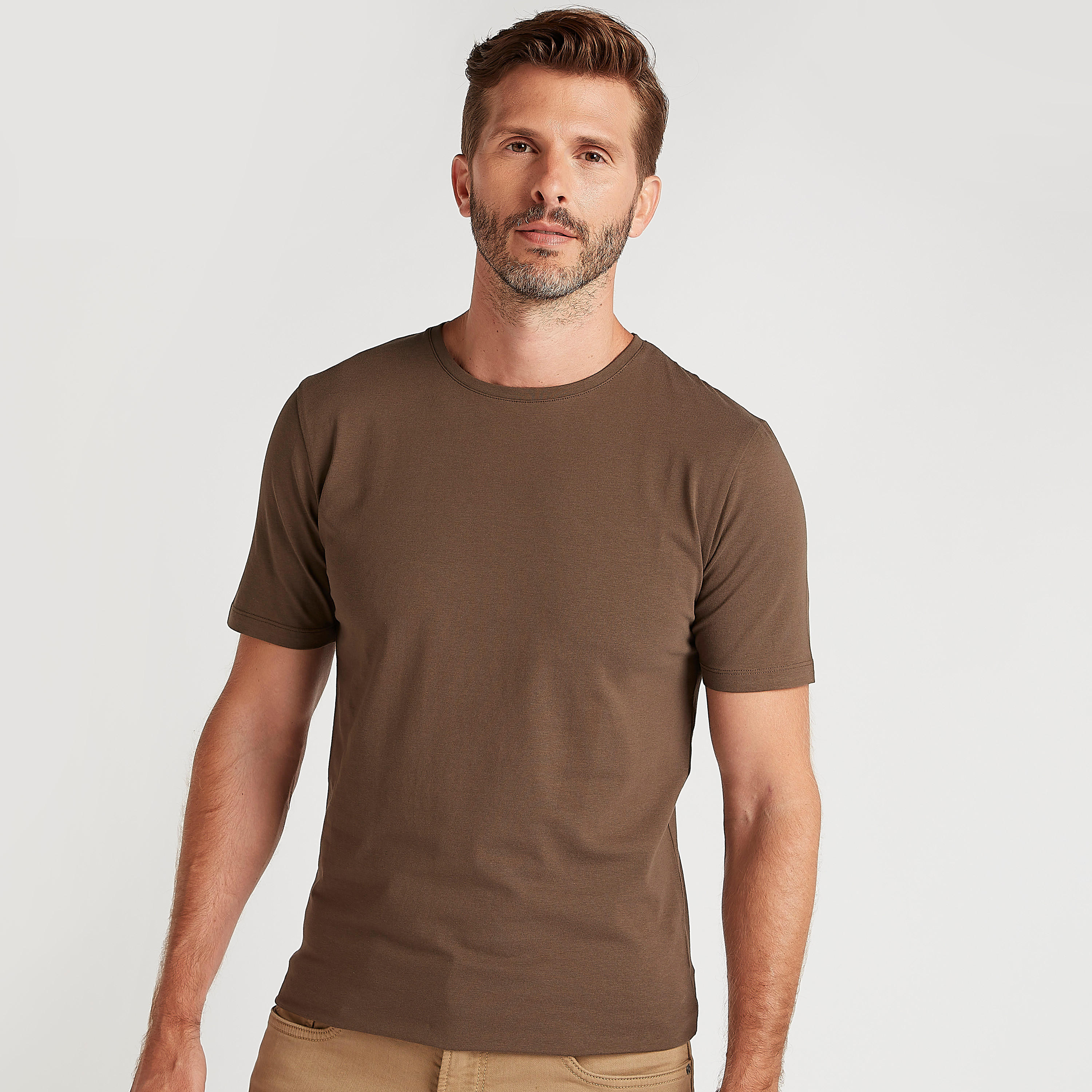 Solid T-shirt with Short Sleeves and Crew Neck-men-clothing-tshirtsandpolos-tshirts-image-1