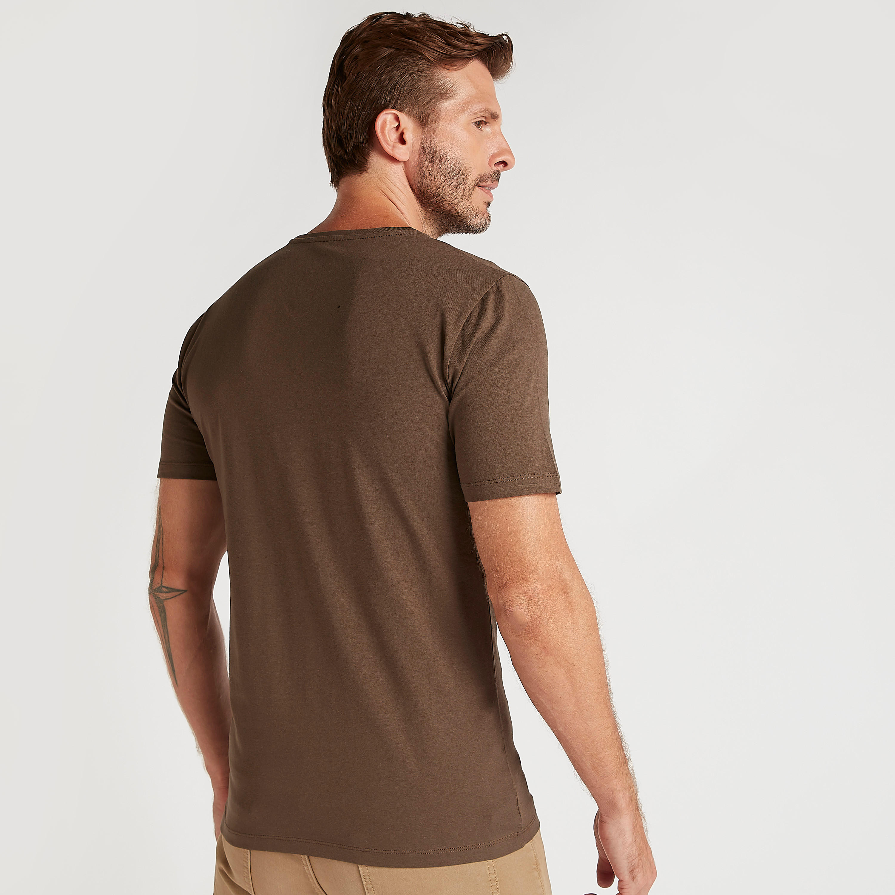 Solid T-shirt with Short Sleeves and Crew Neck-men-clothing-tshirtsandpolos-tshirts-image-4