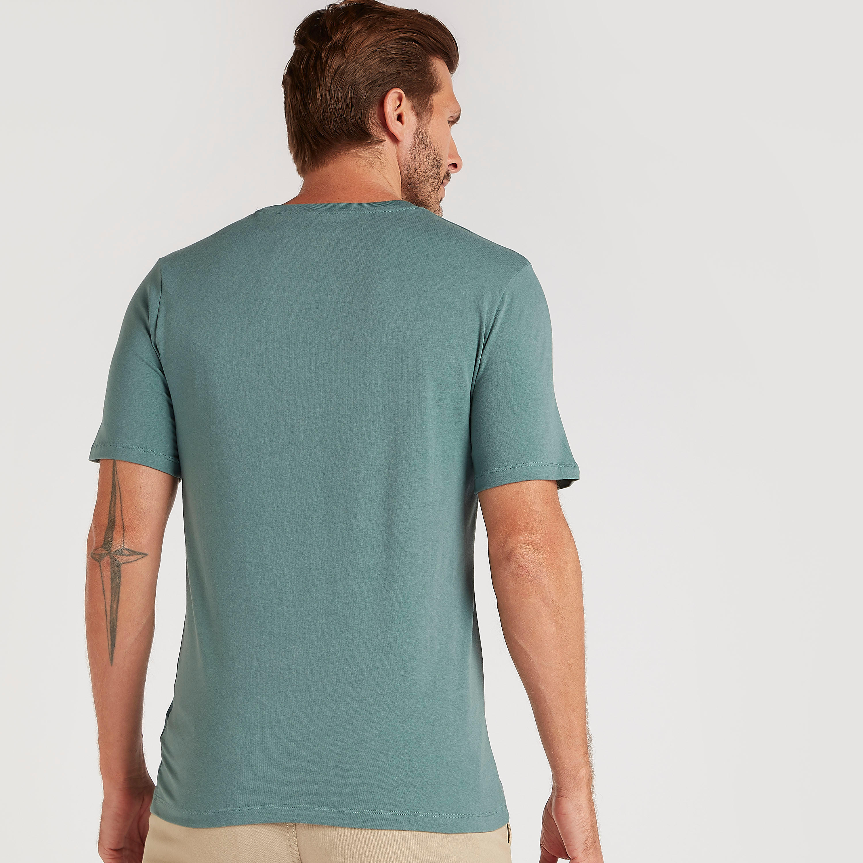 Solid T-shirt with Short Sleeves and Crew Neck-men-clothing-tshirtsandpolos-tshirts-image-4