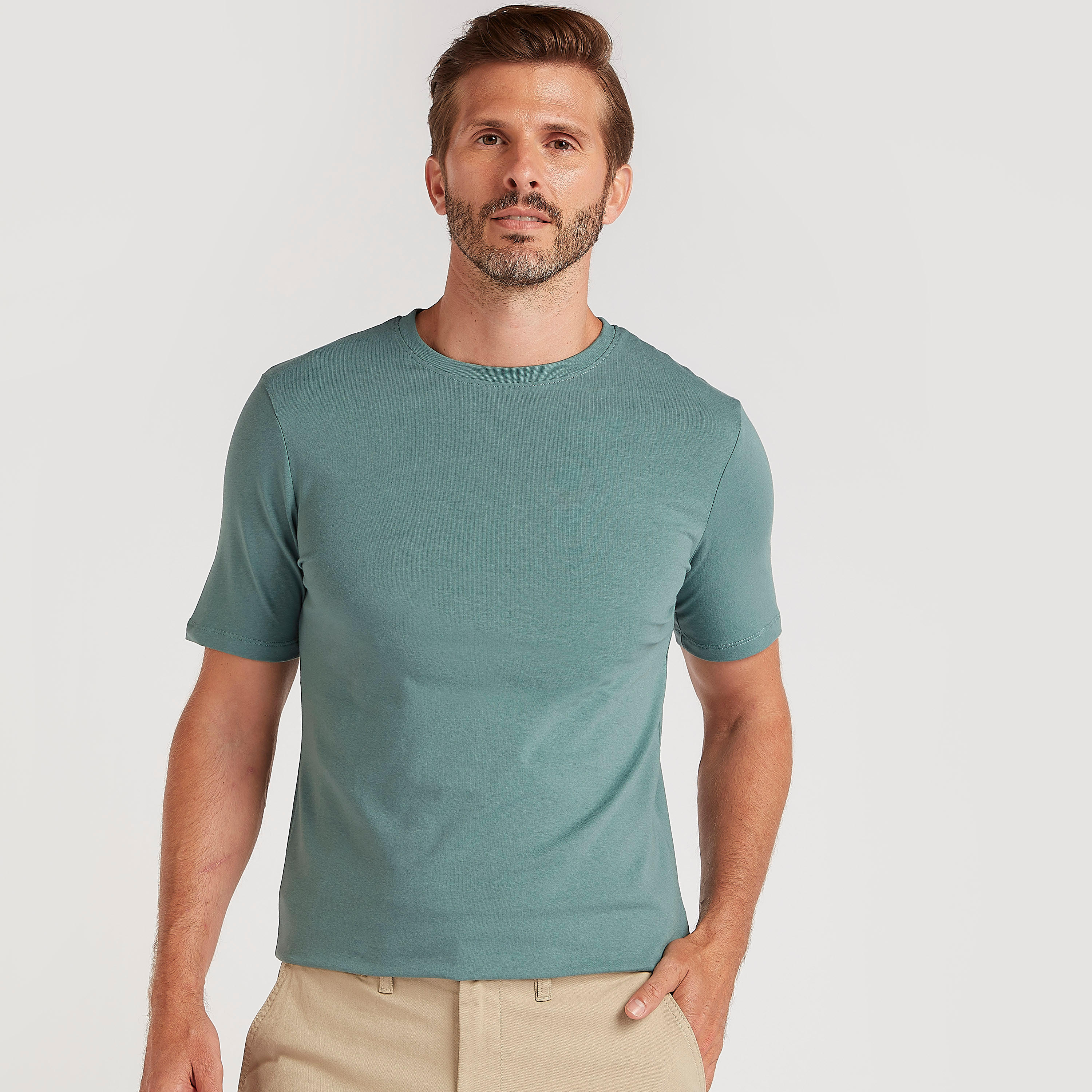 Solid T-shirt with Short Sleeves and Crew Neck-men-clothing-tshirtsandpolos-tshirts-image-5