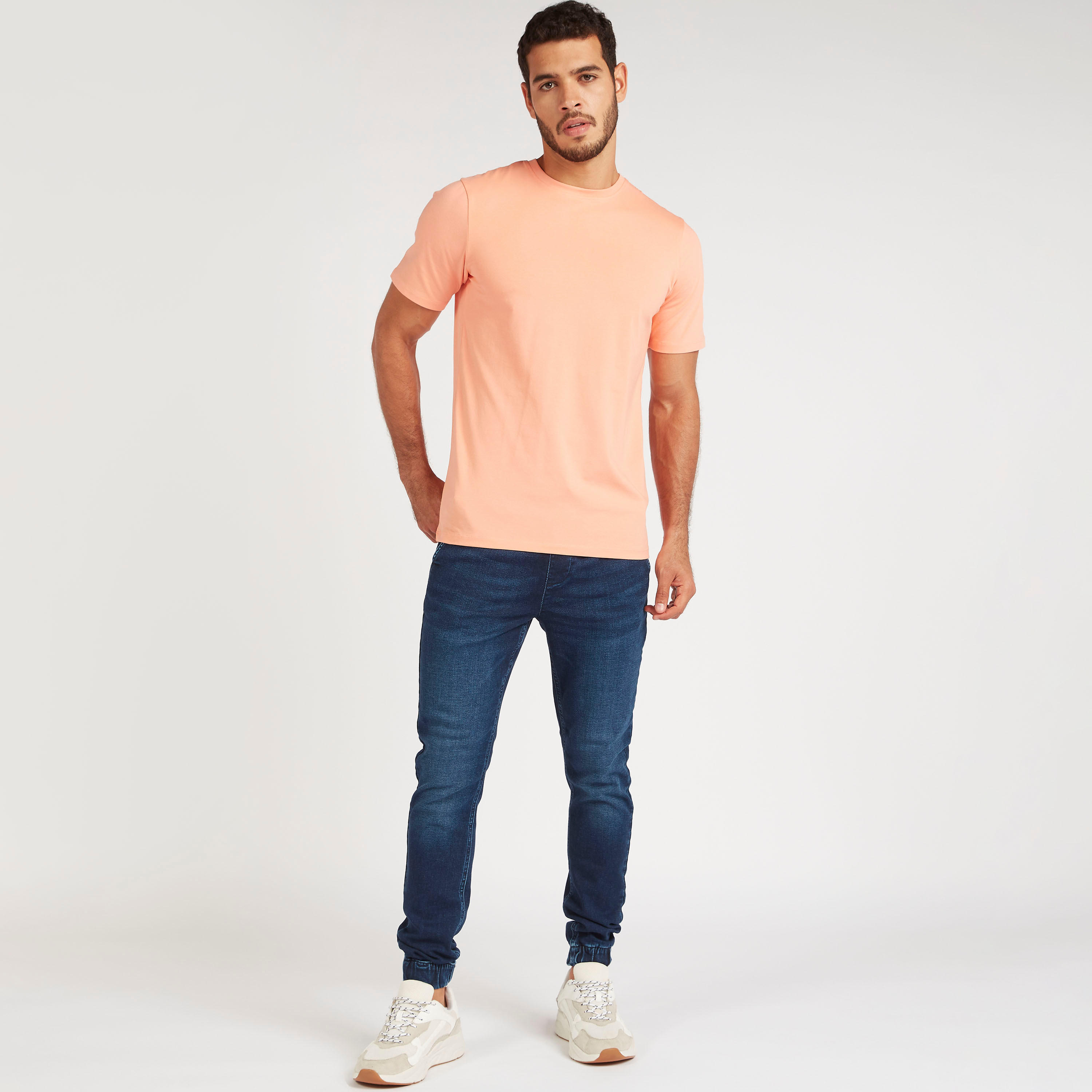 Solid T-shirt with Short Sleeves and Crew Neck-men-clothing-tshirtsandpolos-tshirts-image-2
