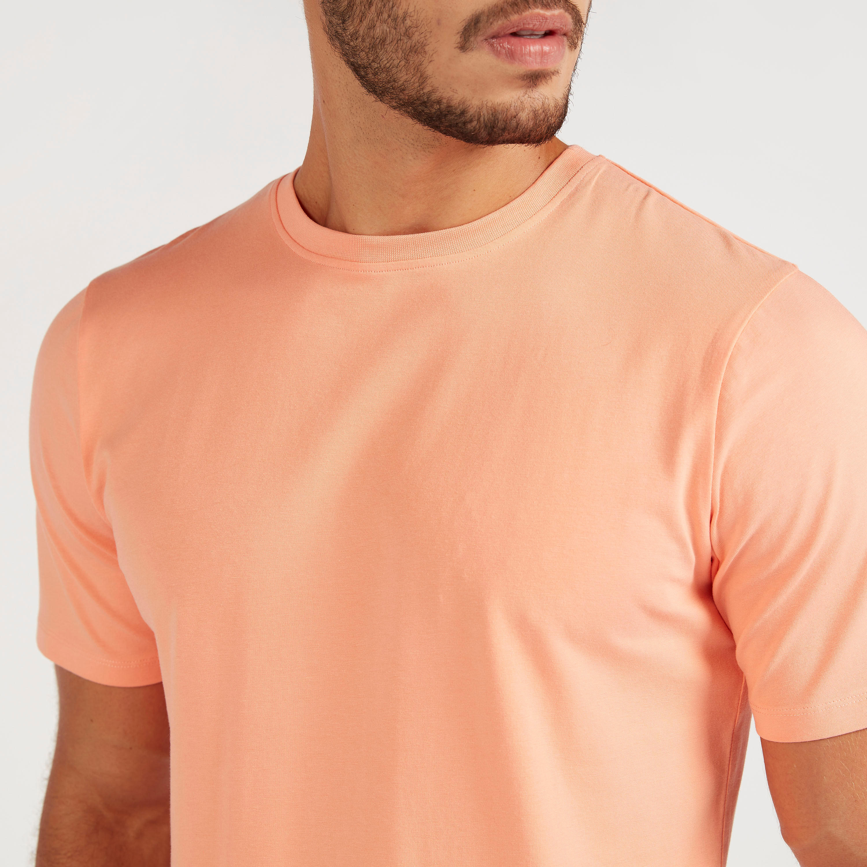 Solid T-shirt with Short Sleeves and Crew Neck-men-clothing-tshirtsandpolos-tshirts-image-3