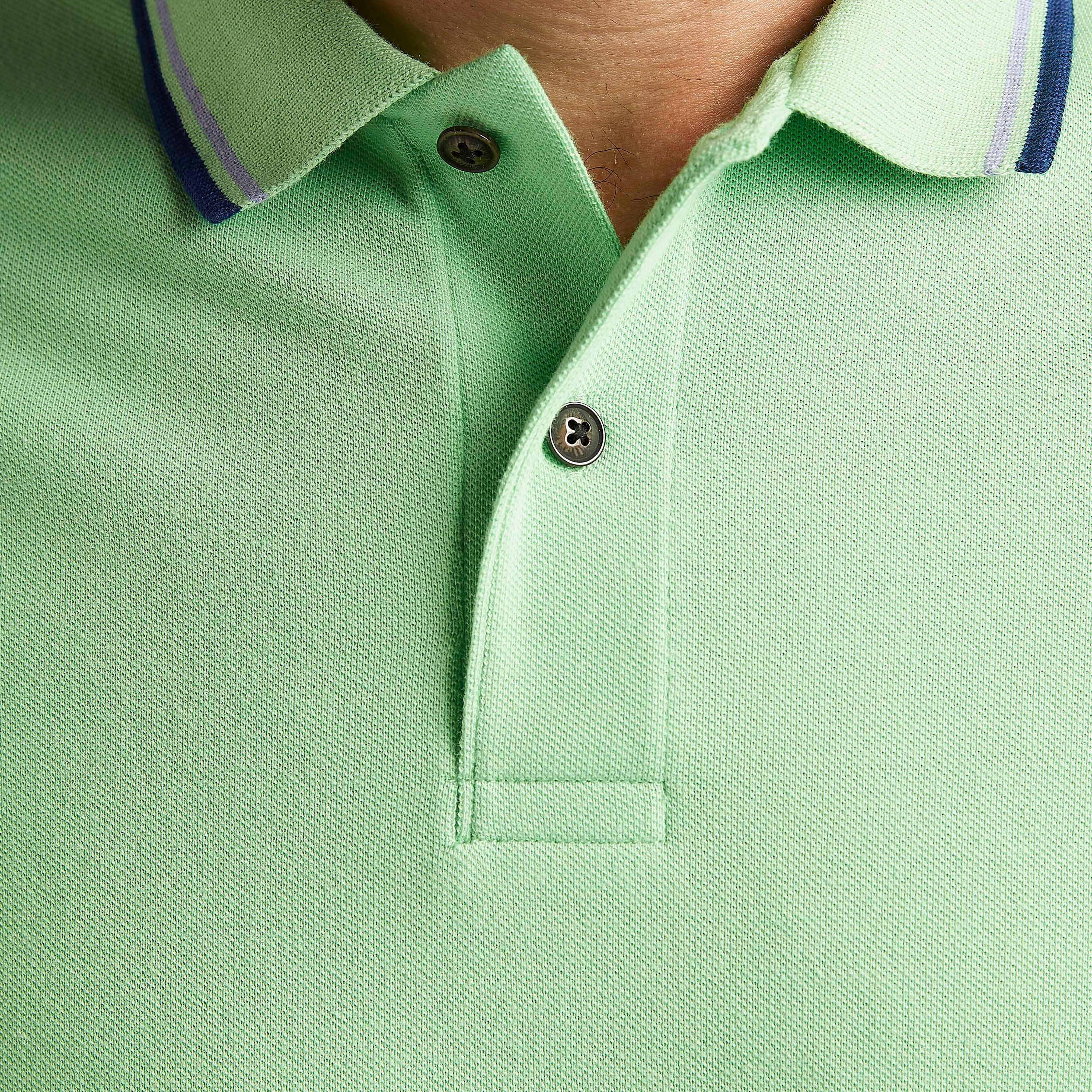 تيشيرت بولو سادة بأكمام قصيرة وتفاصيل خيوط بارزة-men-clothing-tshirtsandpolos-polos-image-5