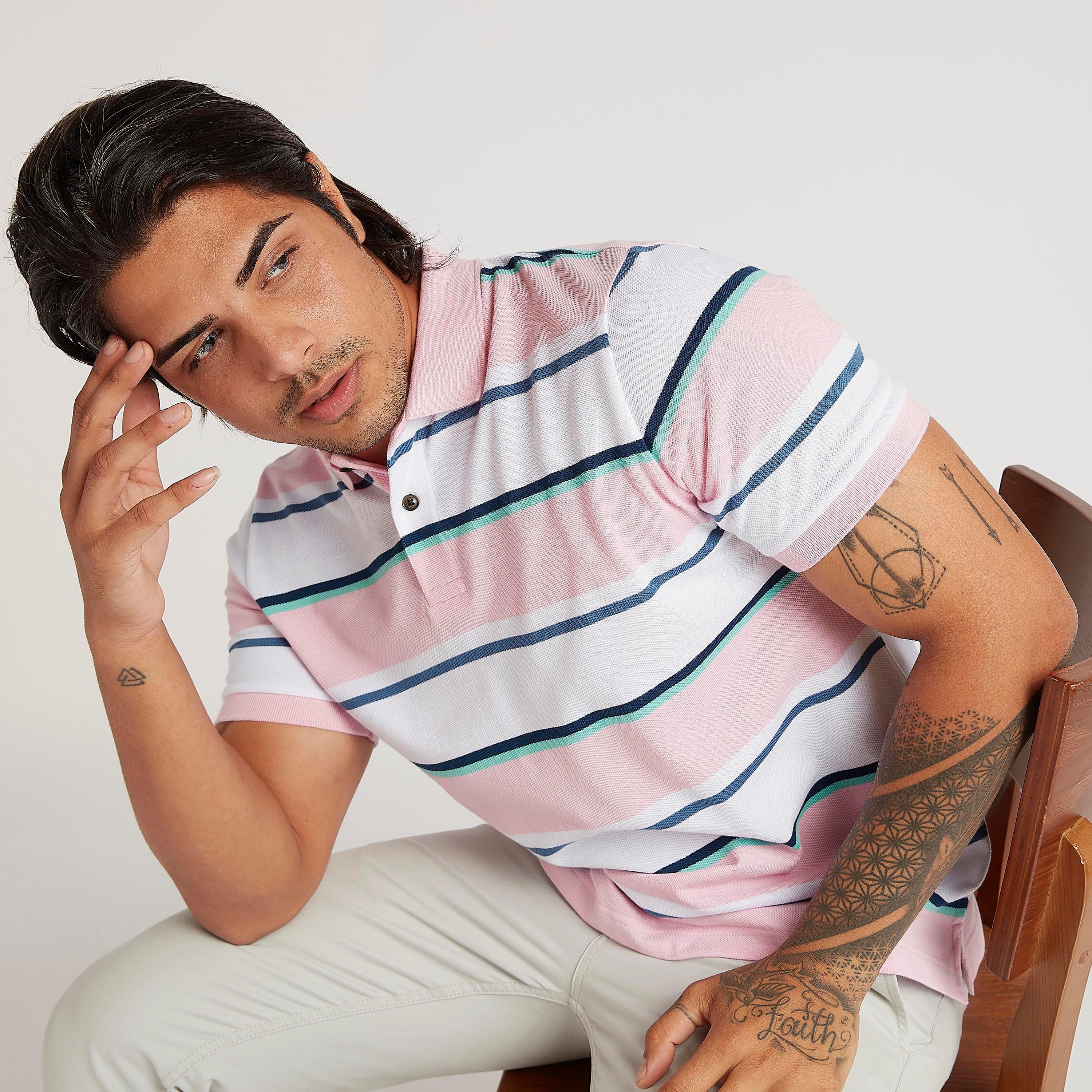 تيشيرت بولو مخطّط بأكمام قصيرة-men-clothing-tshirtsandpolos-polos-image-3