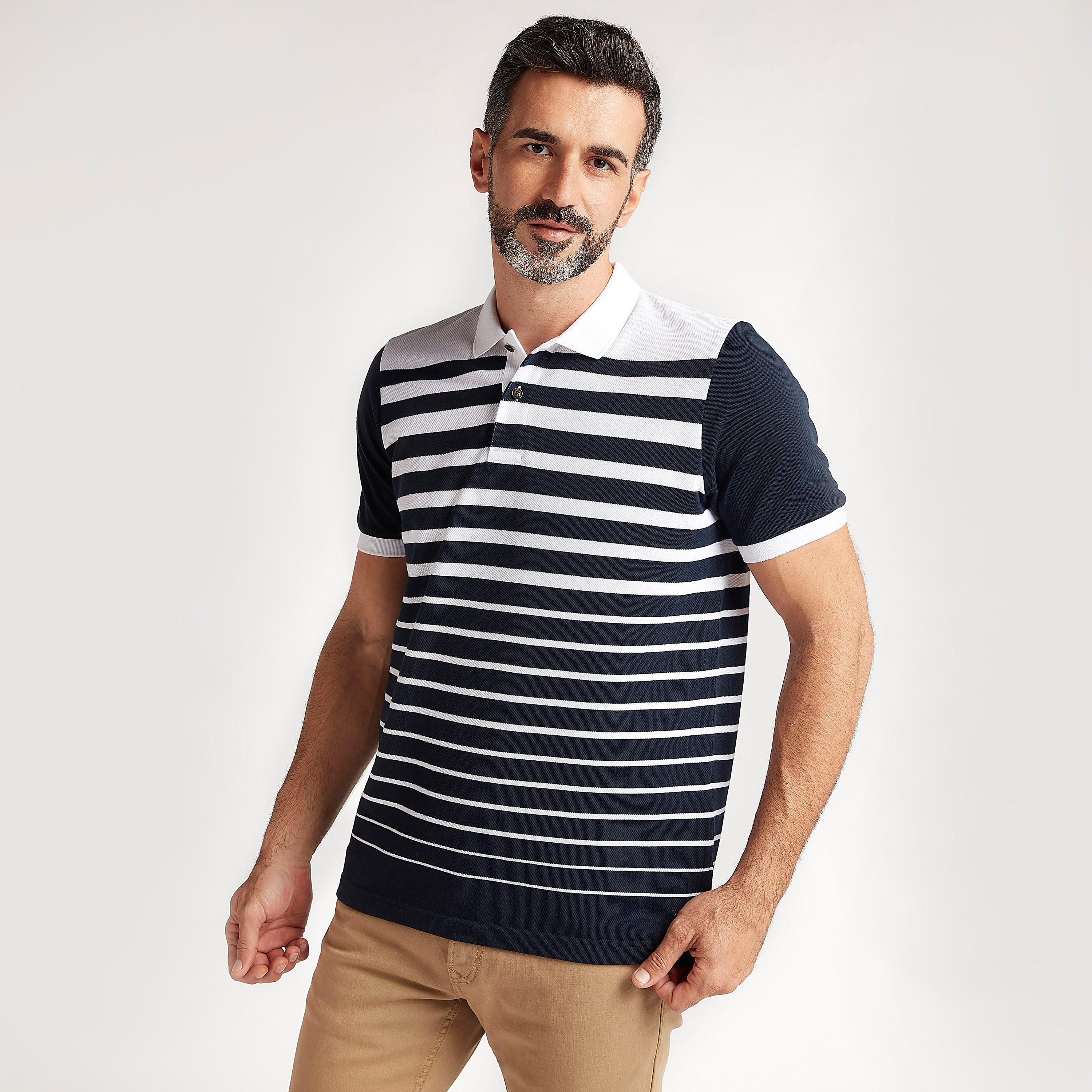 تيشيرت بولو مخطّط بأكمام قصيرة-men-clothing-tshirtsandpolos-polos-image-1