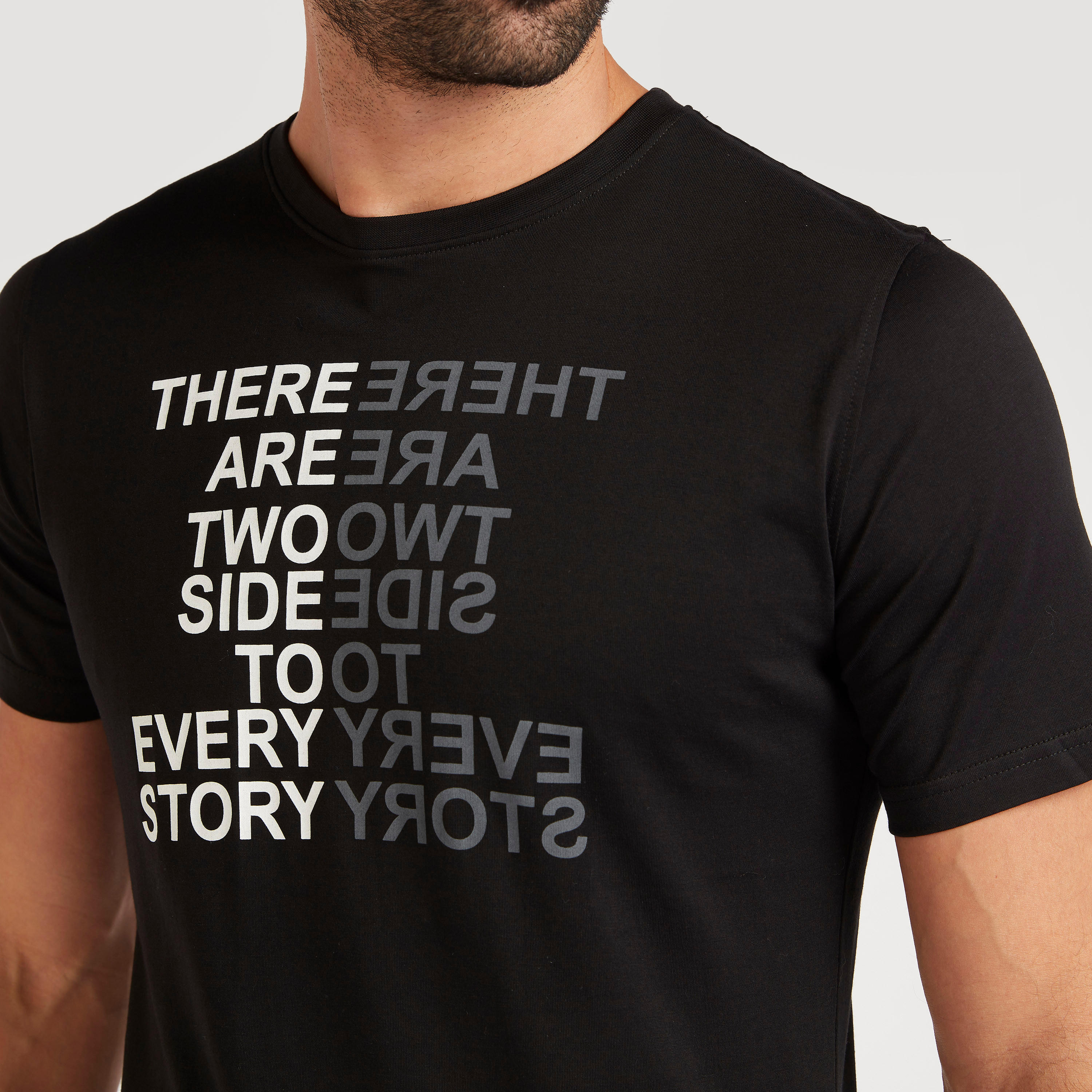 Typographic Print Crew Neck T-shirt with Short Sleeves-men-clothing-tshirtsandpolos-tshirts-image-3