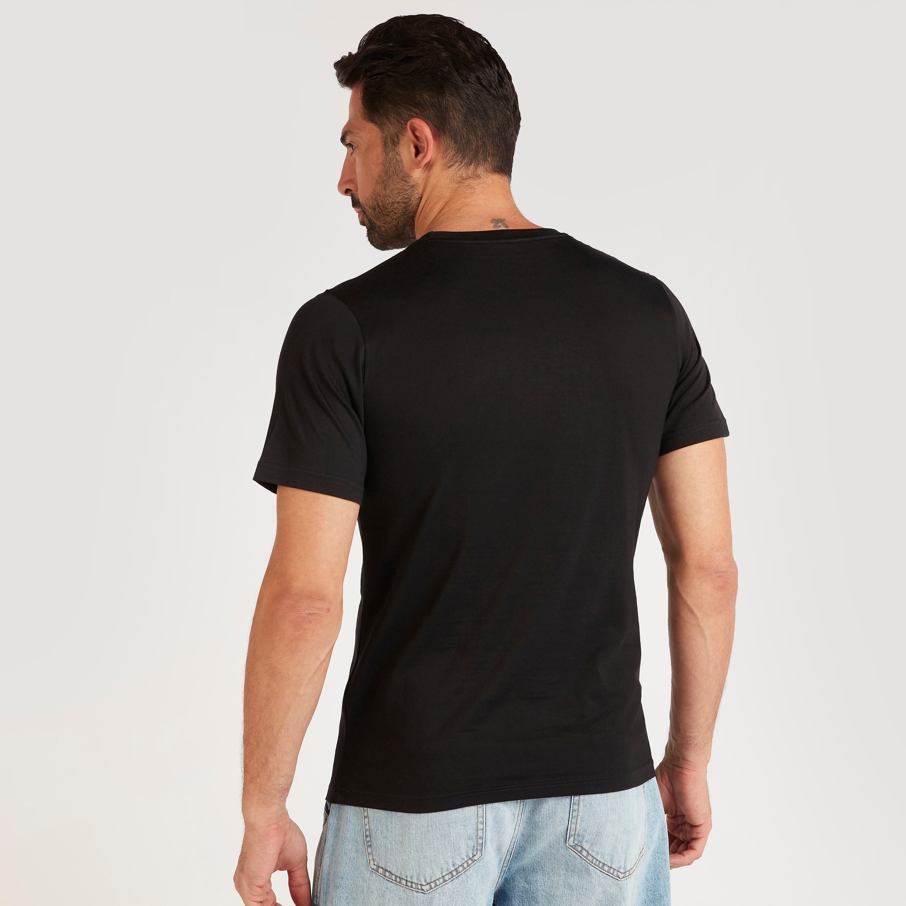 Typographic Print Crew Neck T-shirt with Short Sleeves-men-clothing-tshirtsandpolos-tshirts-image-4