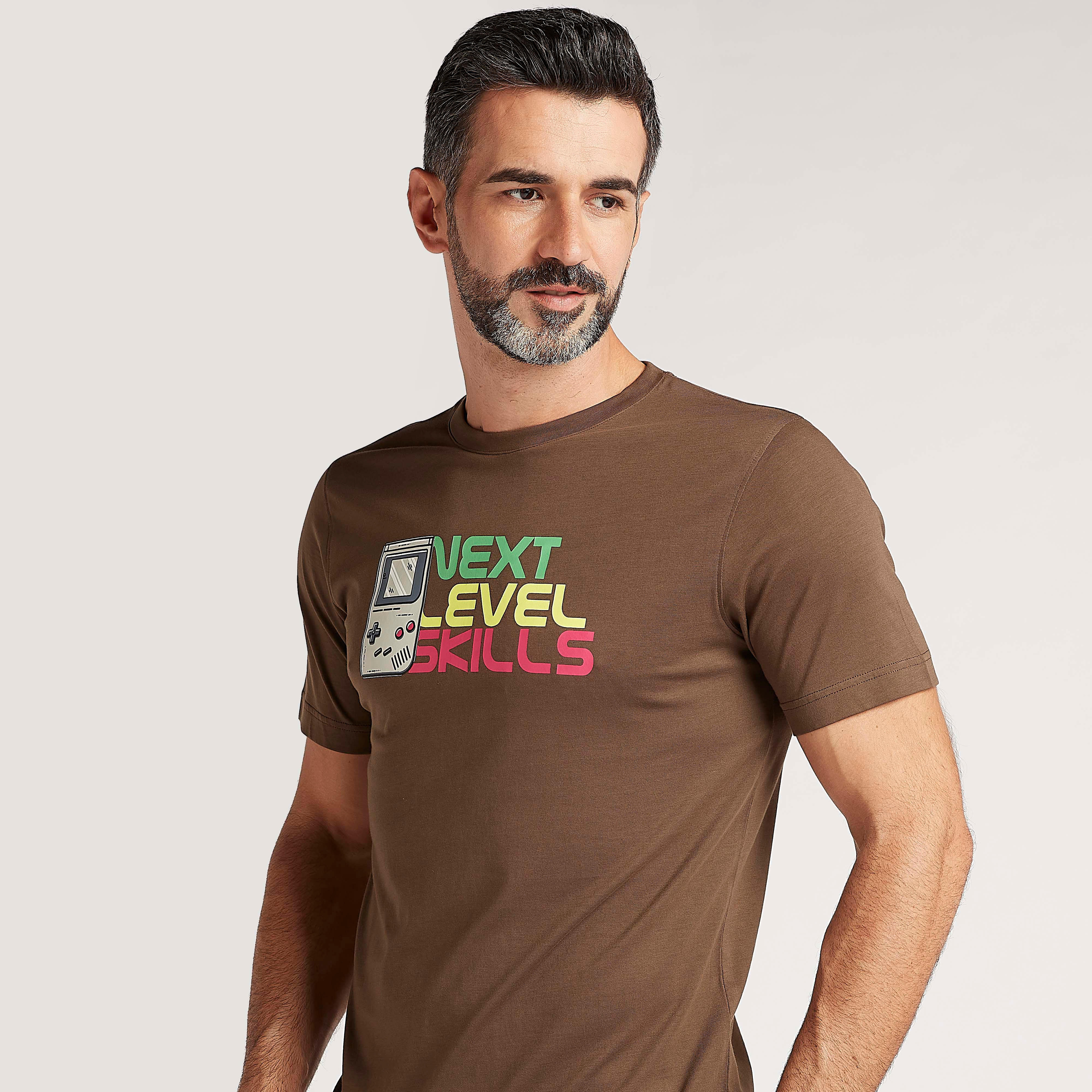 Printed Crew Neck T-shirt with Short Sleeves-men-clothing-tshirtsandpolos-tshirts-image-1