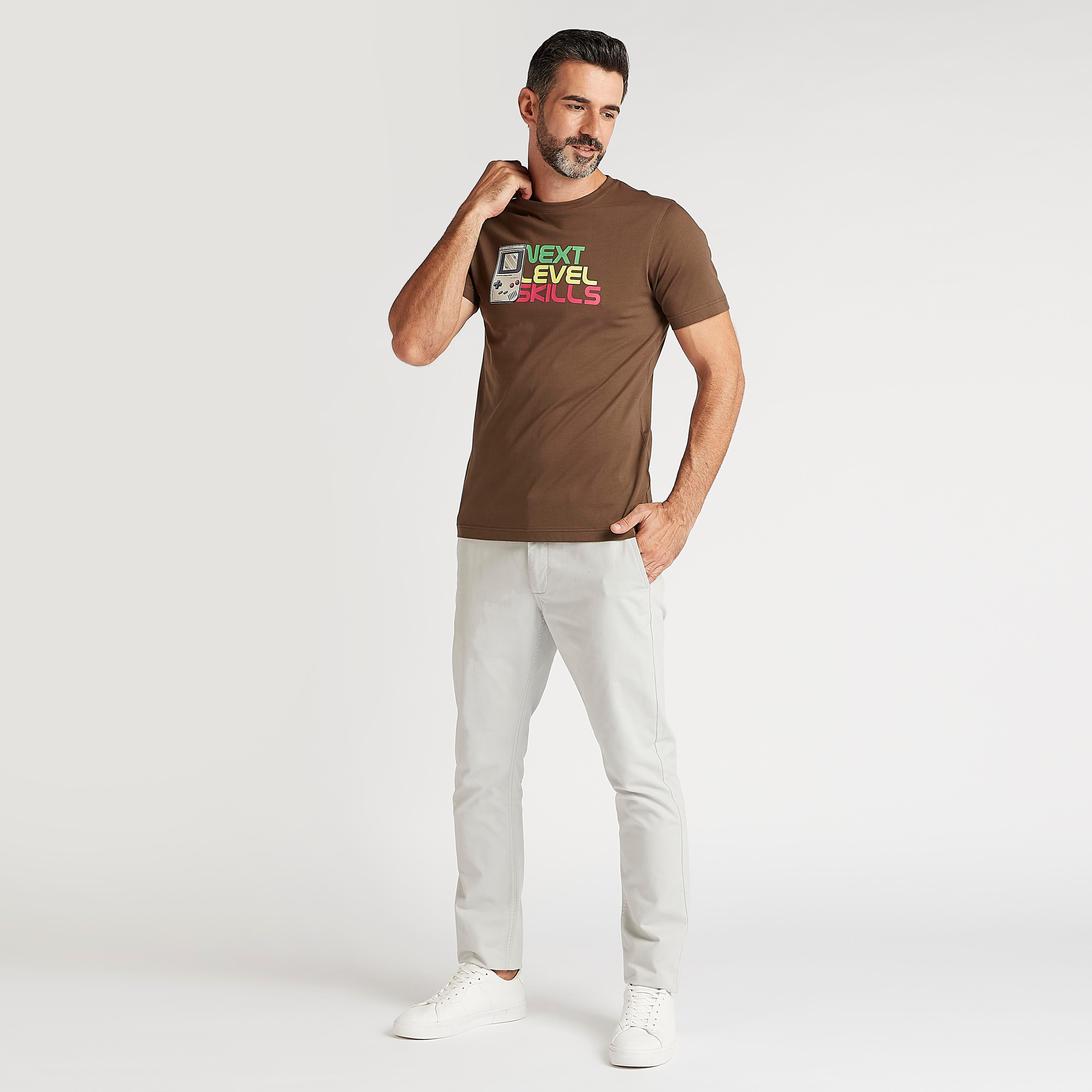 Printed Crew Neck T-shirt with Short Sleeves-men-clothing-tshirtsandpolos-tshirts-image-2