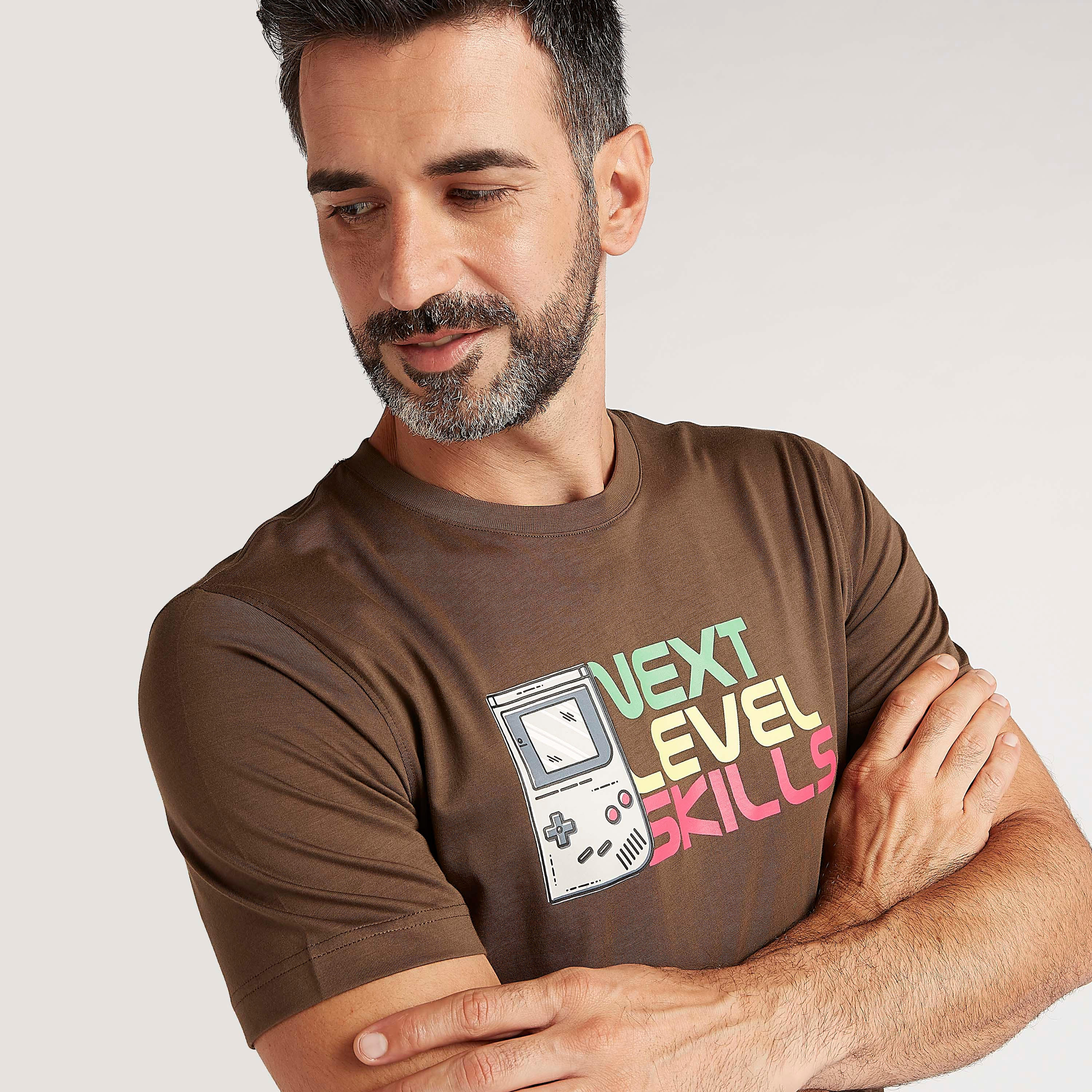 Printed Crew Neck T-shirt with Short Sleeves-men-clothing-tshirtsandpolos-tshirts-image-5
