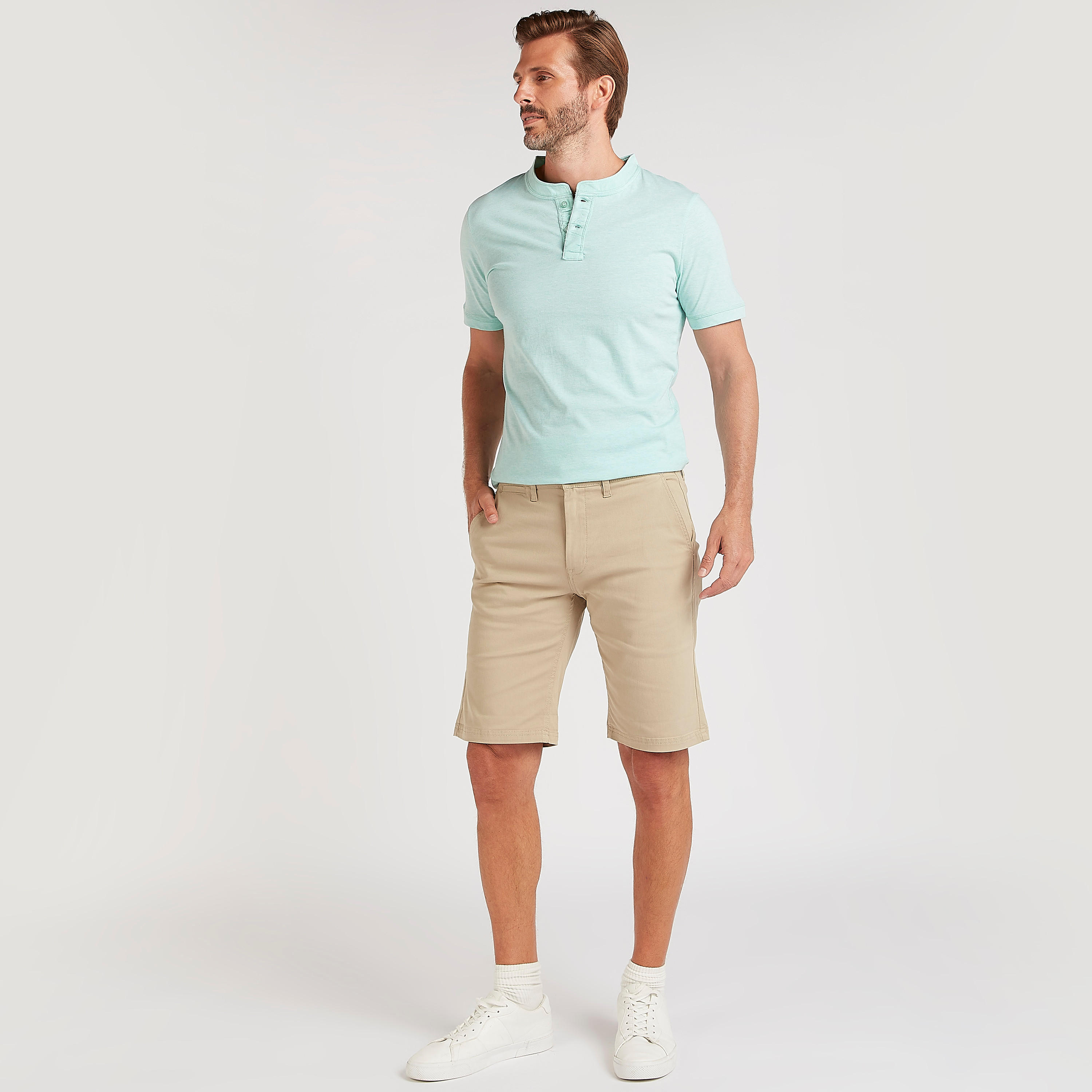 Solid T-shirt with Henley Neck and Short Sleeves-men-clothing-tshirtsandpolos-tshirts-image-2