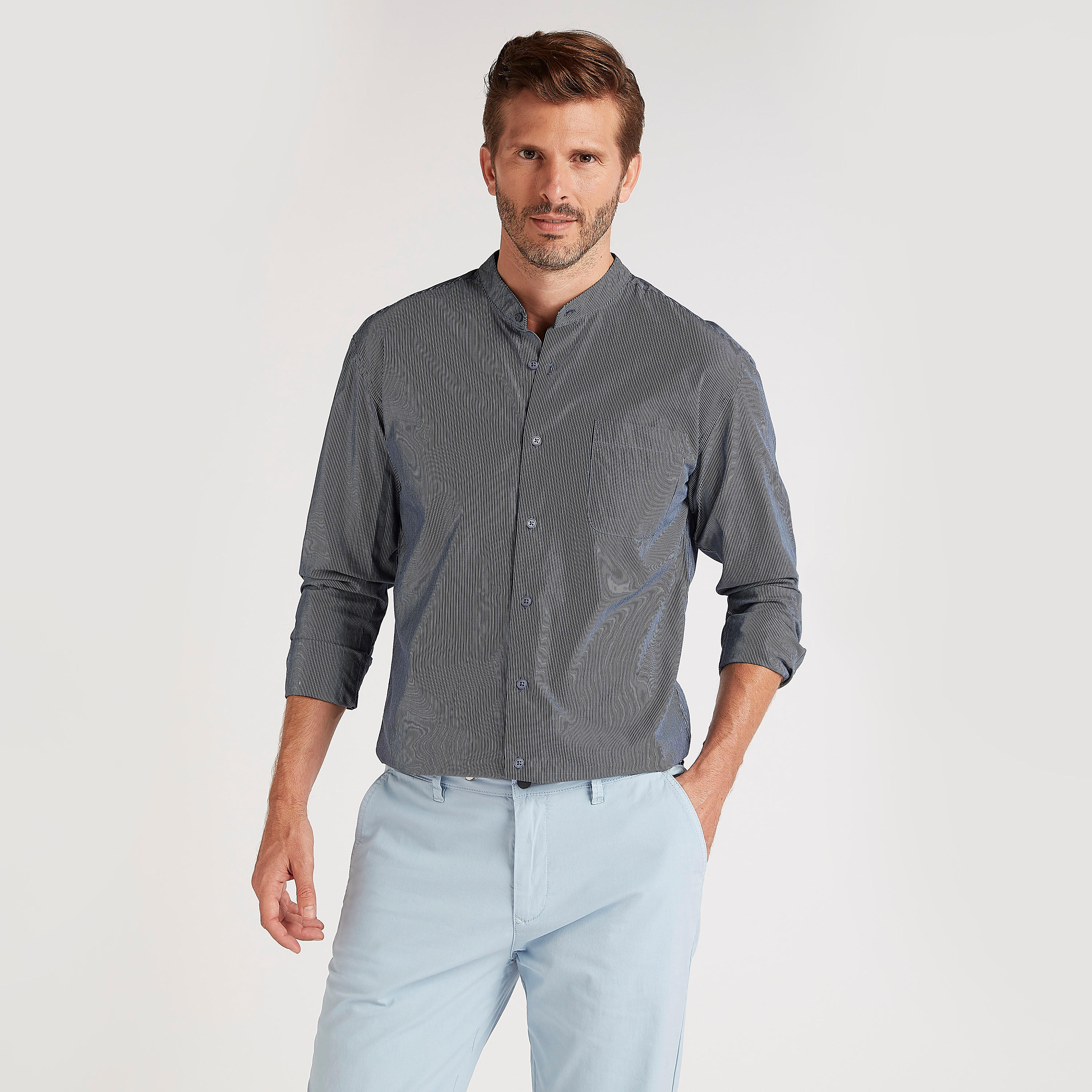 قميص مخطّط بأكمام طويلة وياقة ماندارين-men-clothing-shirts-image-1