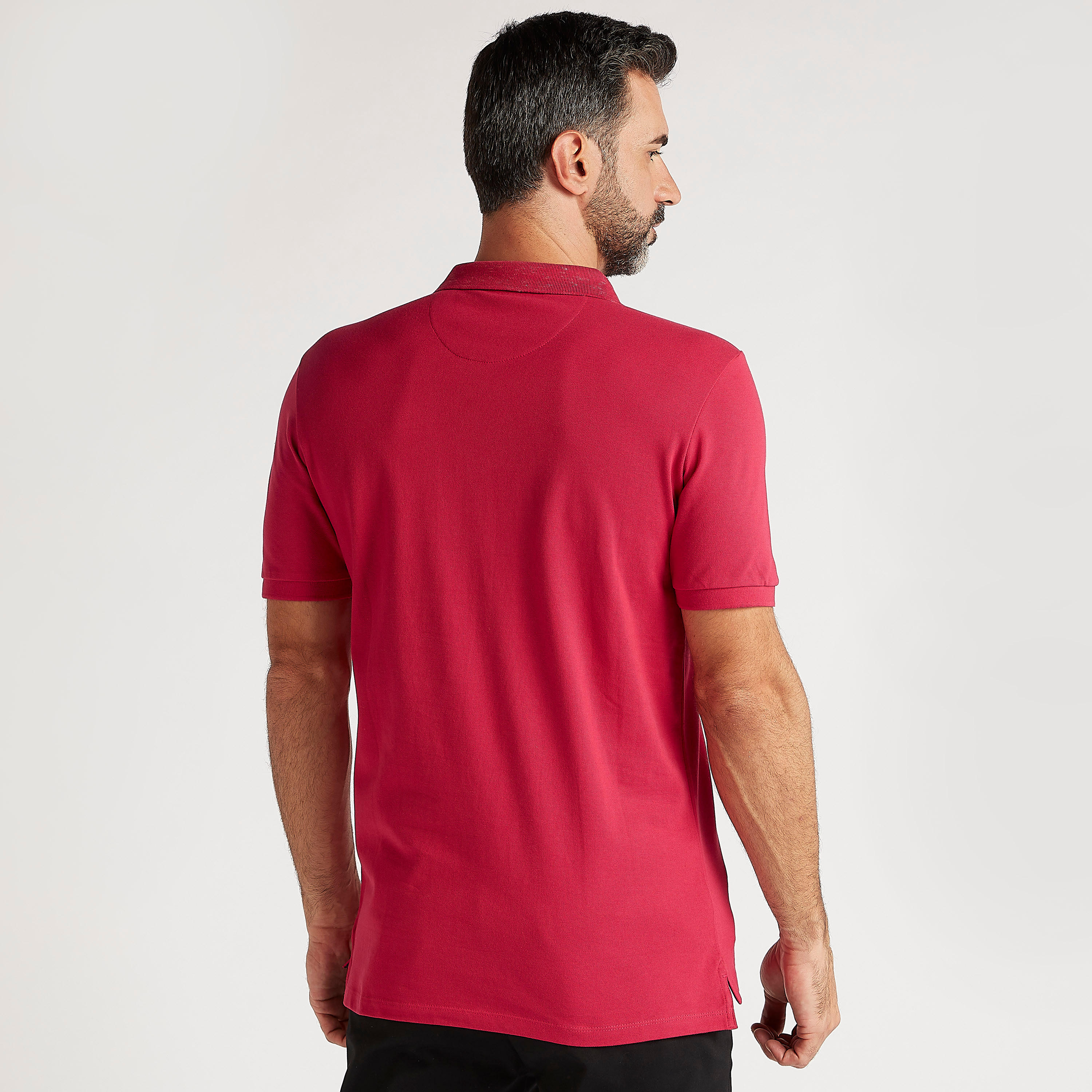 Textured Polo T-shirt with Collar and Short Sleeves-men-clothing-tshirtsandpolos-polos-image-4