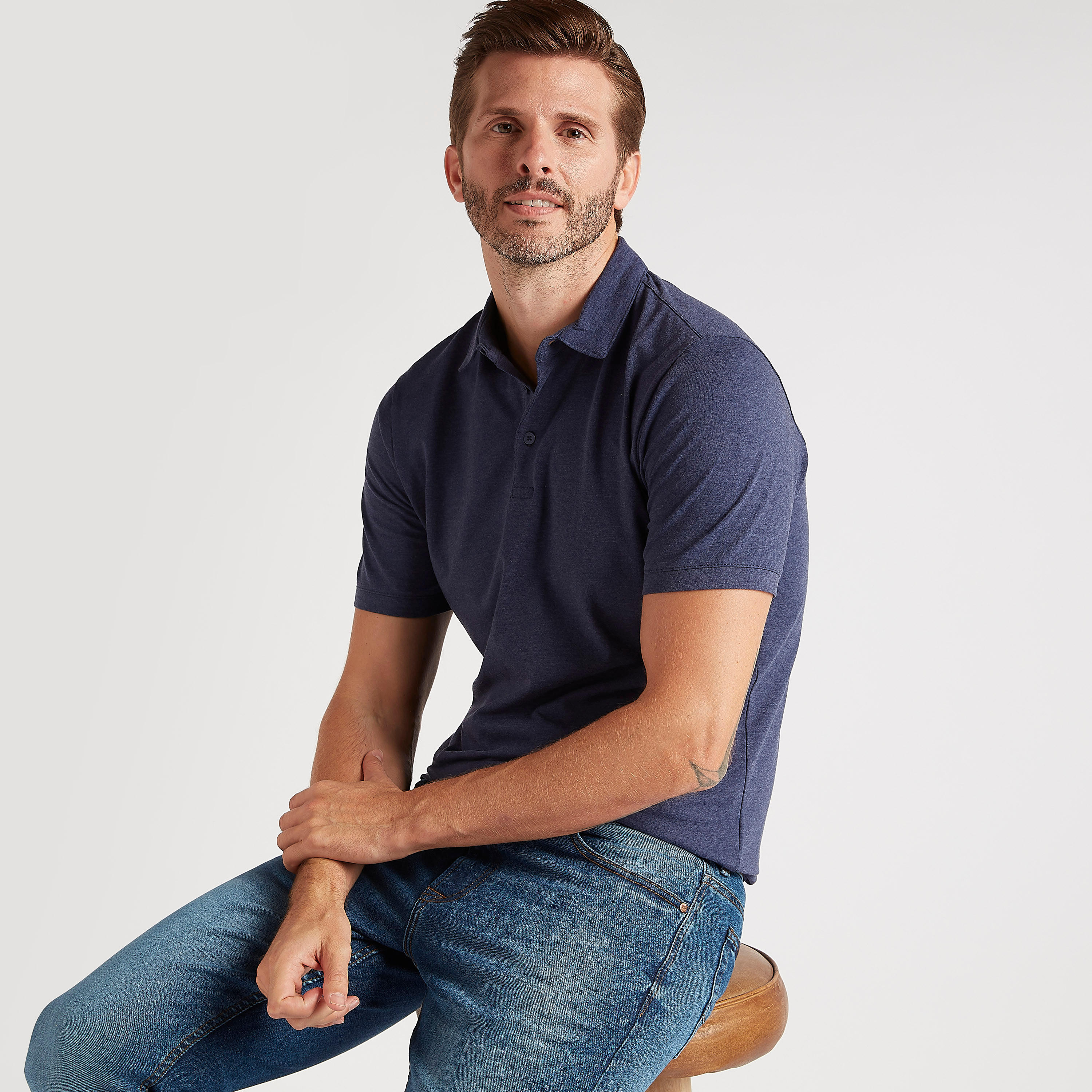 قميص بولو سادة بأكمام قصيرة-men-clothing-tshirtsandpolos-polos-image-1
