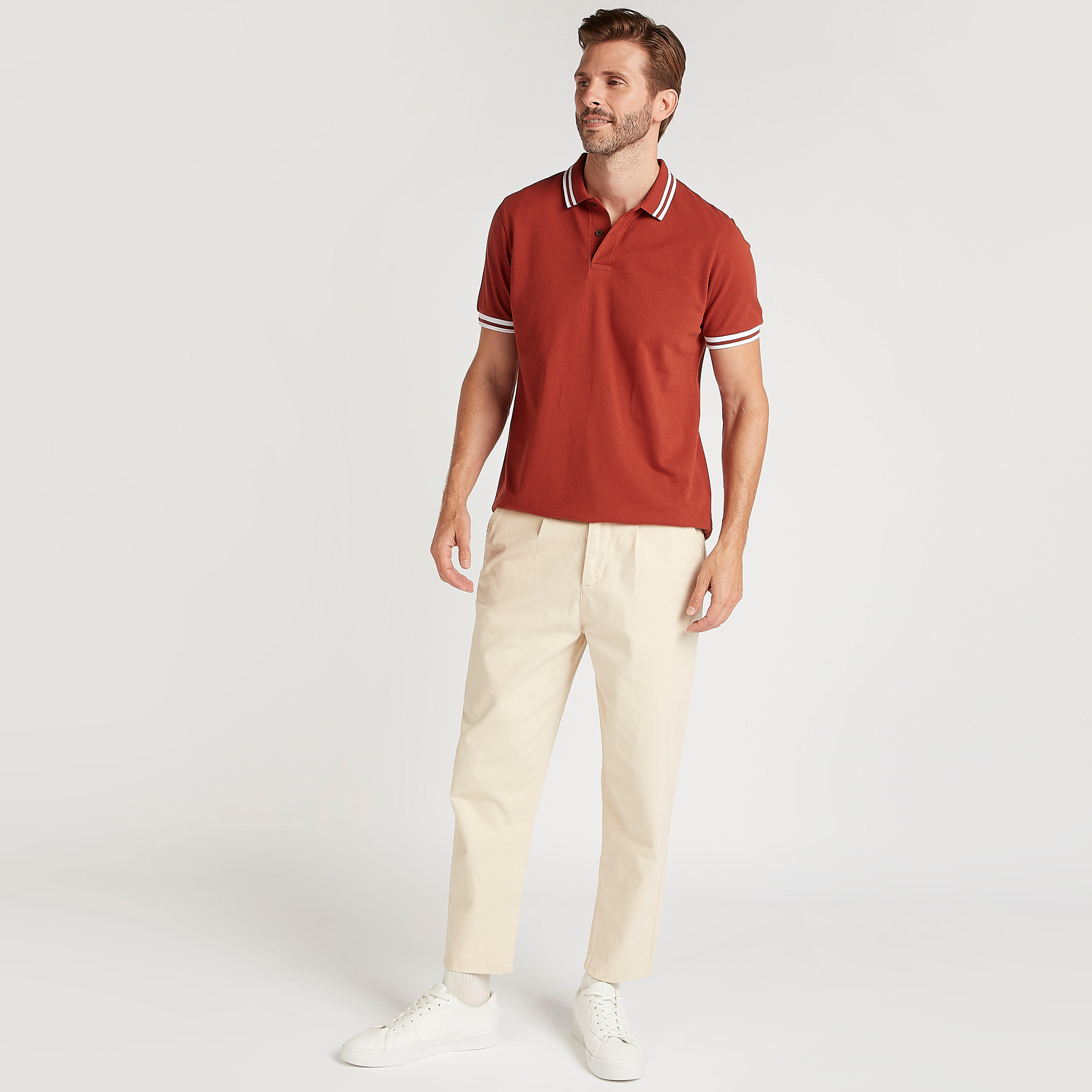 Solid Polo T-shirt with Short Sleeves-men-clothing-tshirtsandpolos-polos-image-2