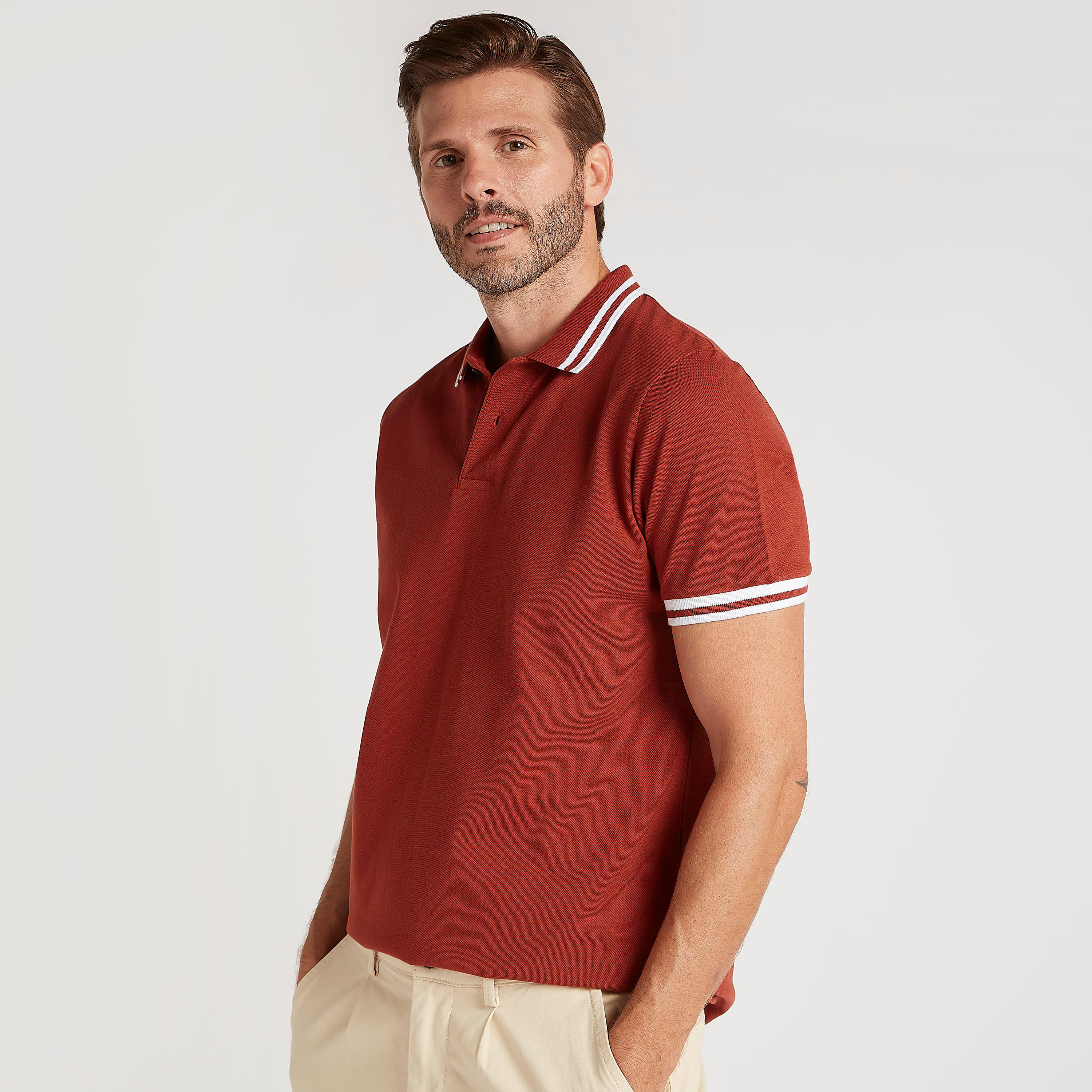 Solid Polo T-shirt with Short Sleeves-men-clothing-tshirtsandpolos-polos-image-6