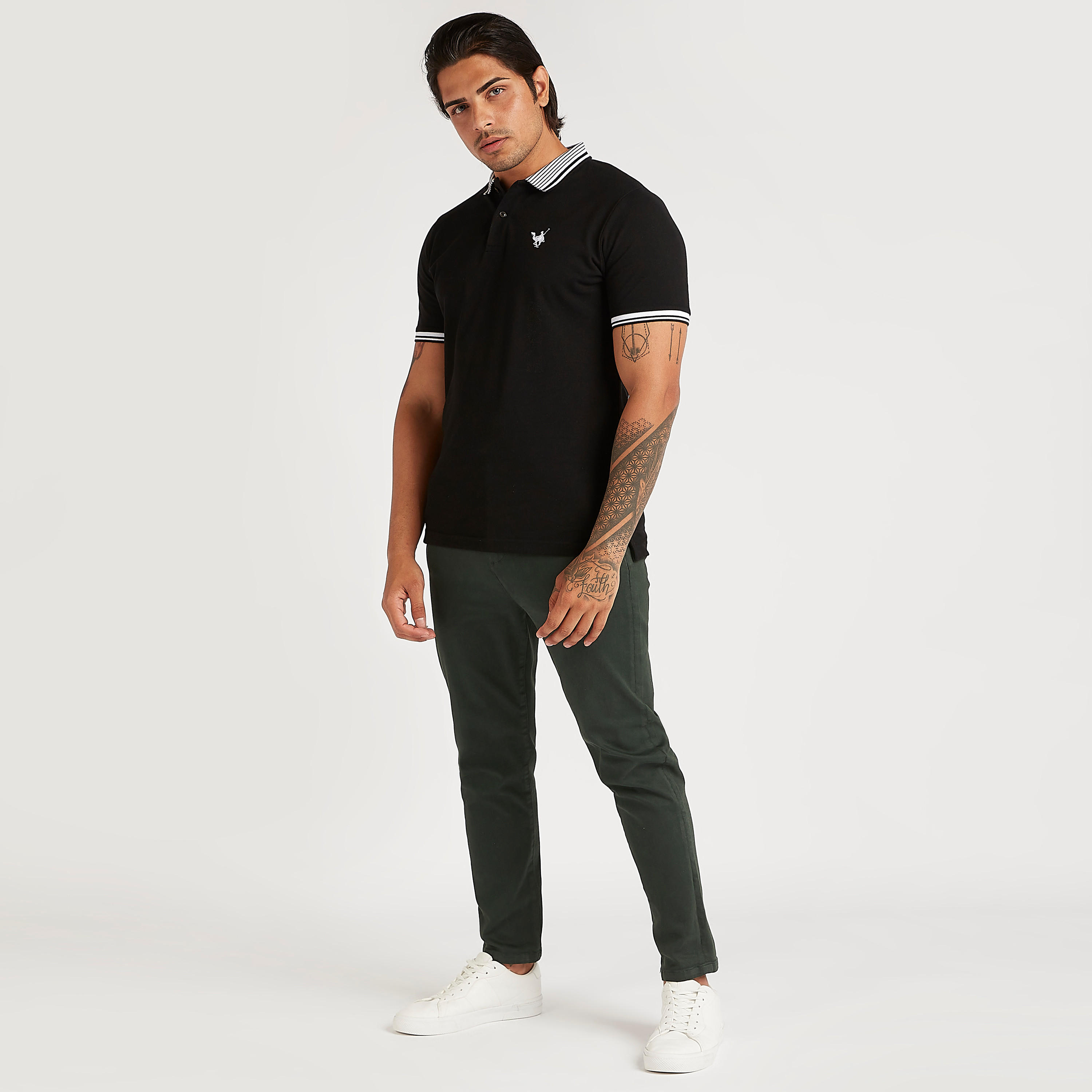 Embroidered Polo T-shirt with Short Sleeves-men-clothing-tshirtsandpolos-polos-image-2