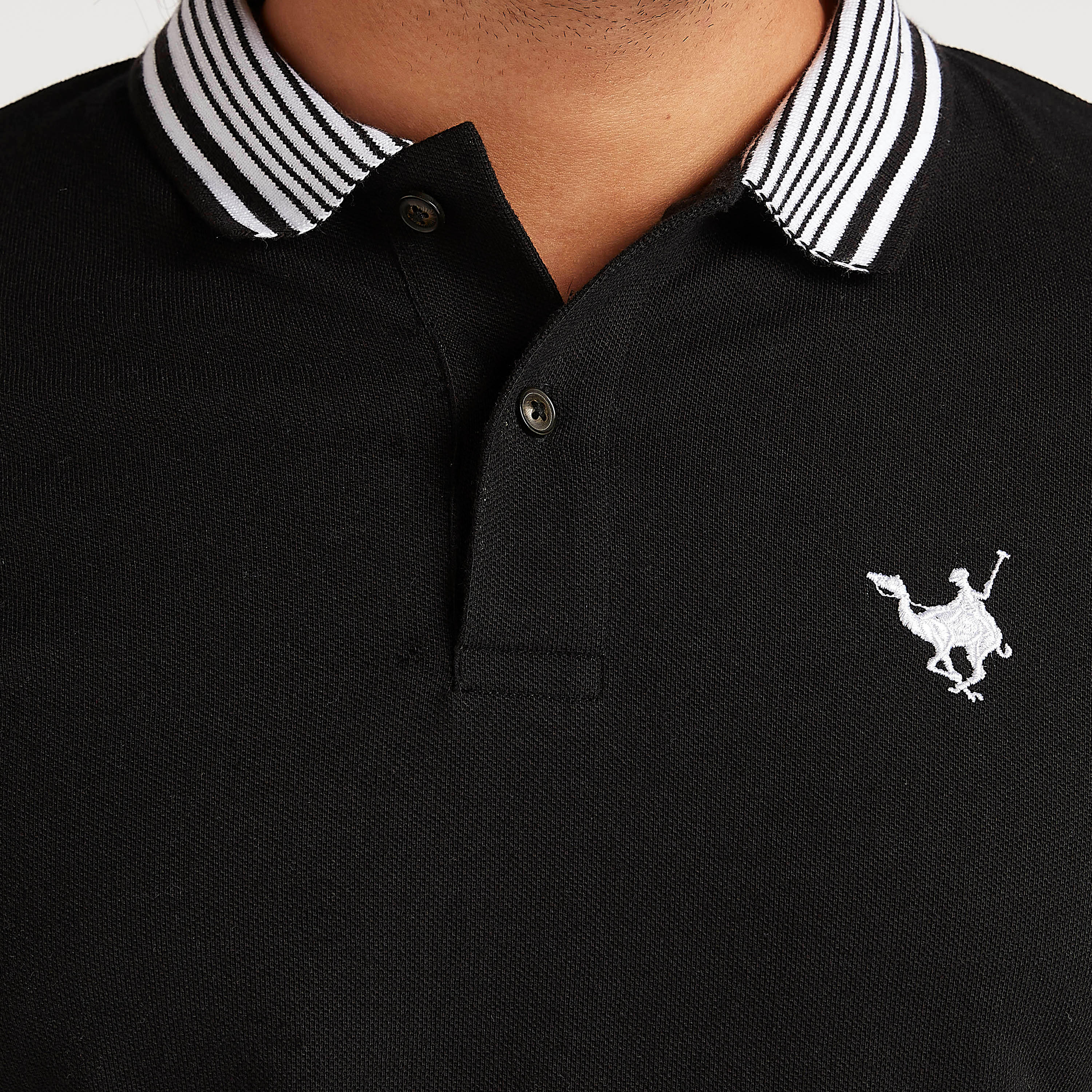 Embroidered Polo T-shirt with Short Sleeves-men-clothing-tshirtsandpolos-polos-image-3
