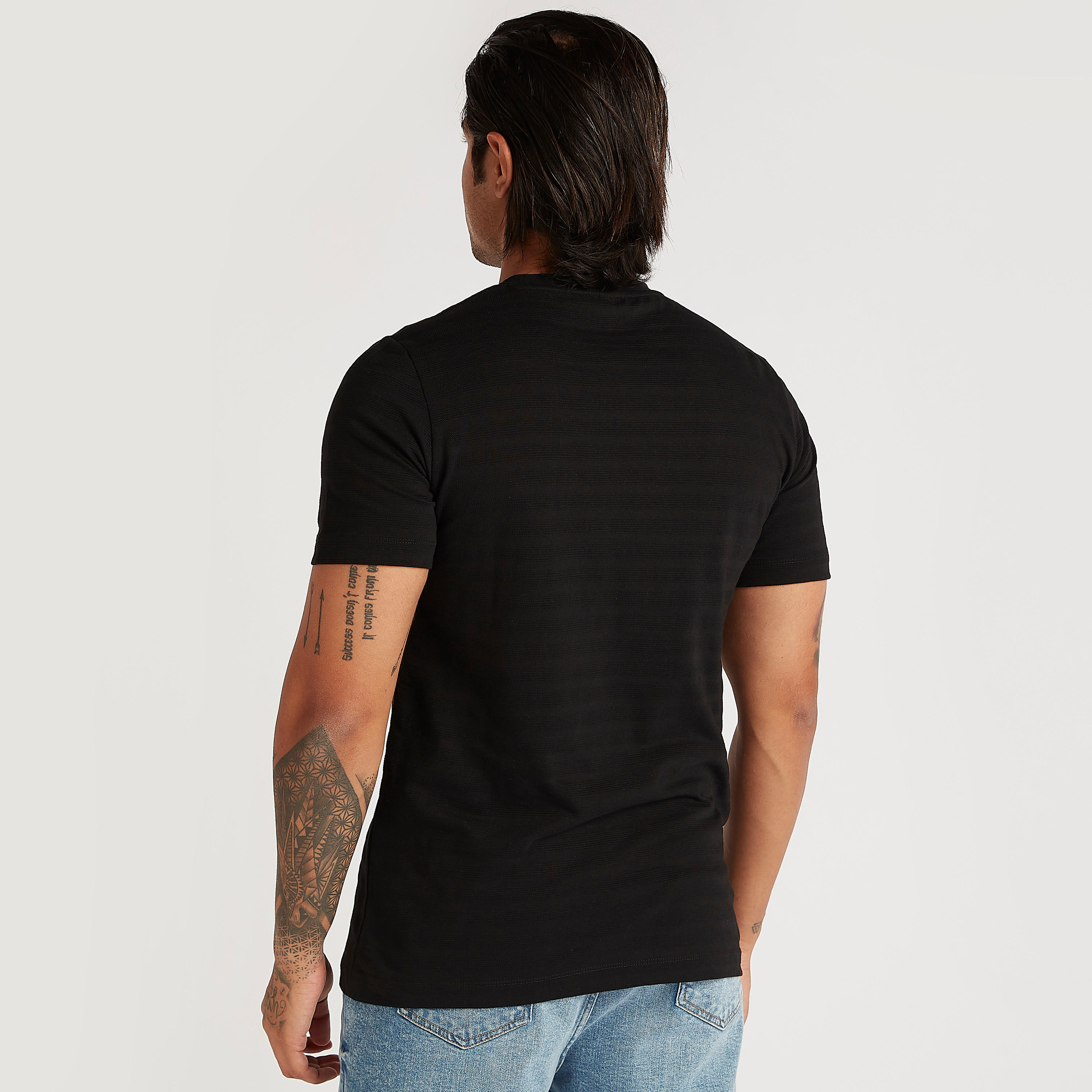 Textured T-shirt with Short Sleeves and Crew Neck-men-clothing-tshirtsandpolos-tshirts-image-4