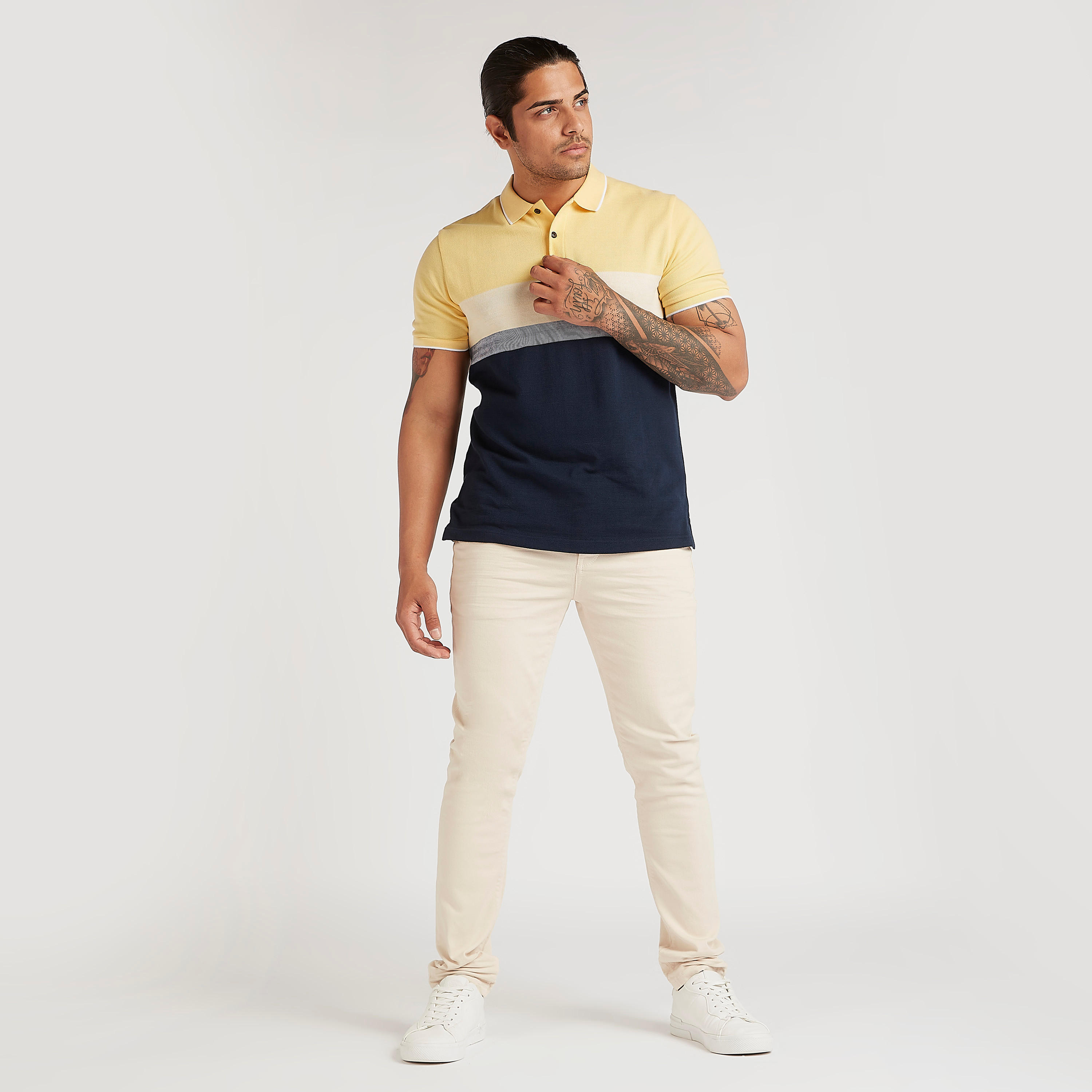 Striped Polo T-shirt with Short Sleeves-men-clothing-tshirtsandpolos-polos-image-2