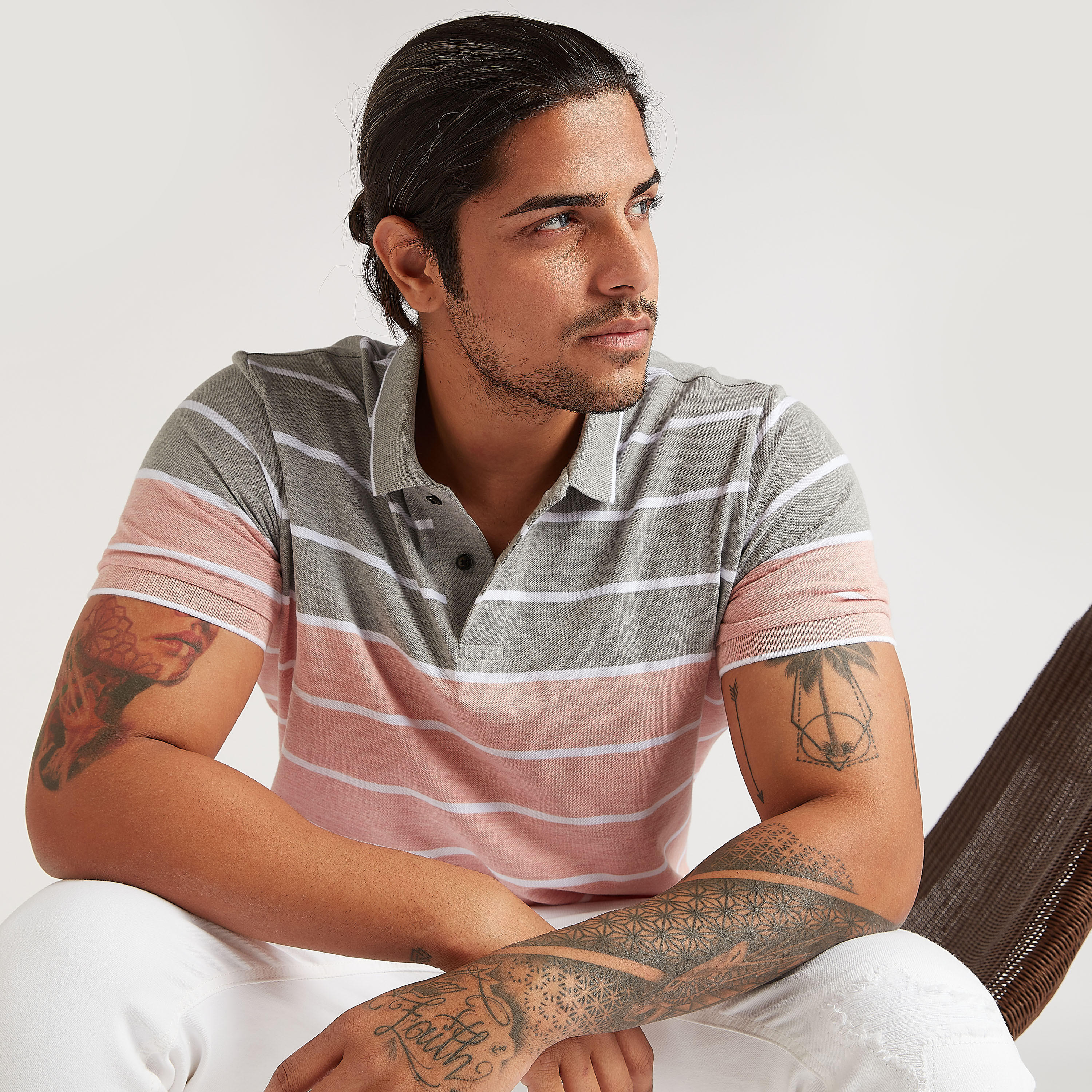 تيشيرت بولو مخطّط بأكمام قصيرة-men-clothing-tshirtsandpolos-polos-image-1