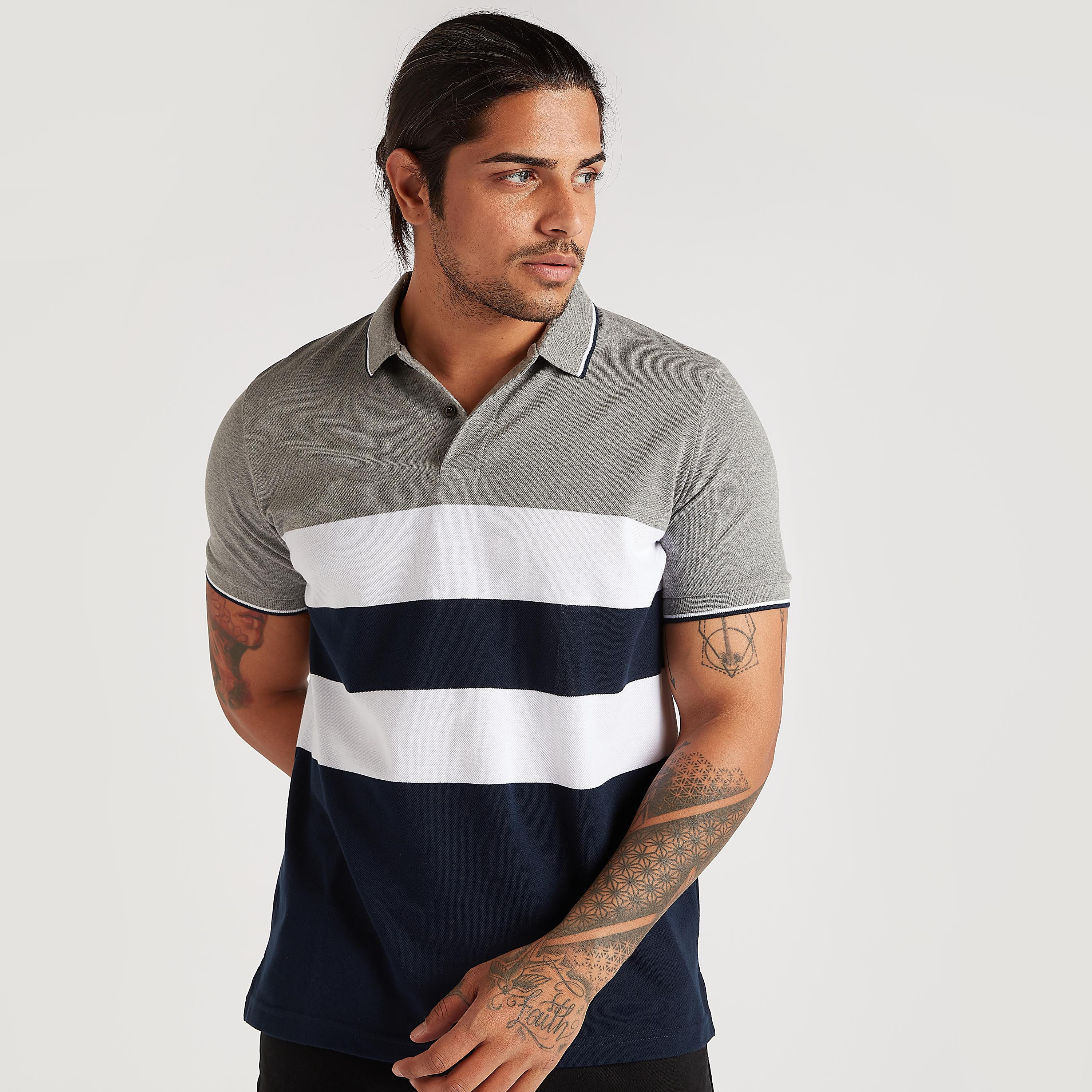 تيشيرت بولو مخطّط بأكمام قصيرة-men-clothing-tshirtsandpolos-polos-image-6