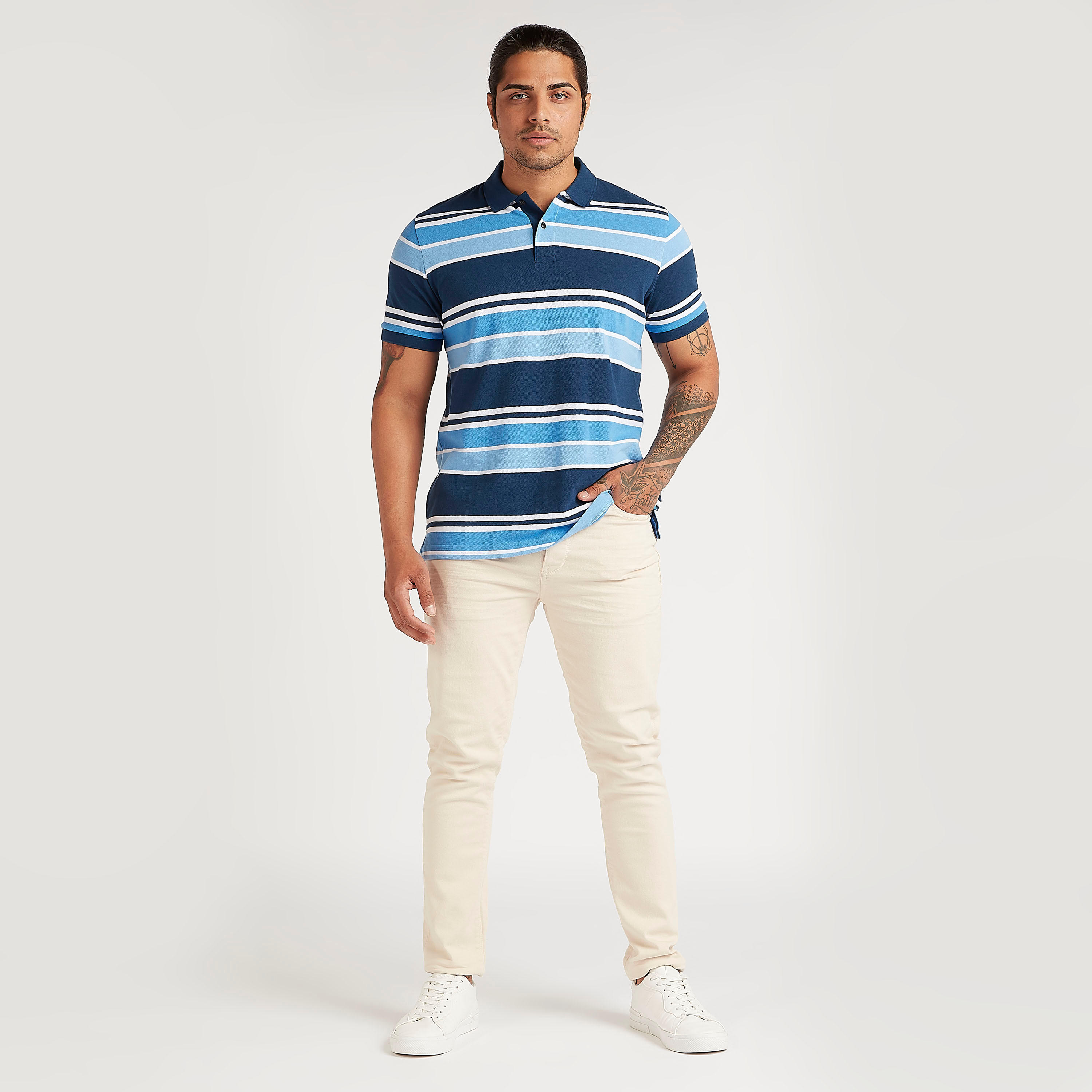 تيشيرت بولو مخطّط بأكمام قصيرة-men-clothing-tshirtsandpolos-polos-image-2