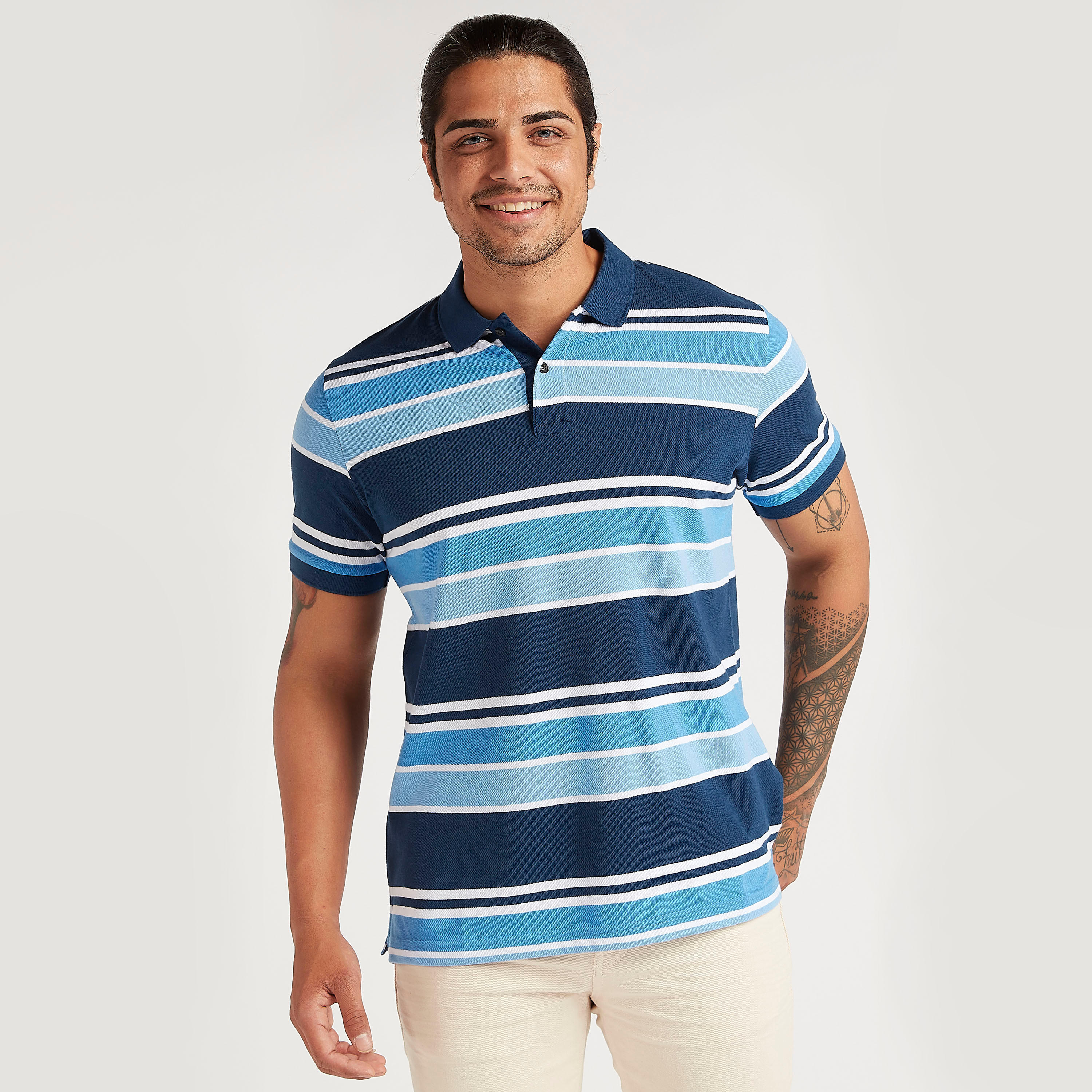 تيشيرت بولو مخطّط بأكمام قصيرة-men-clothing-tshirtsandpolos-polos-image-5