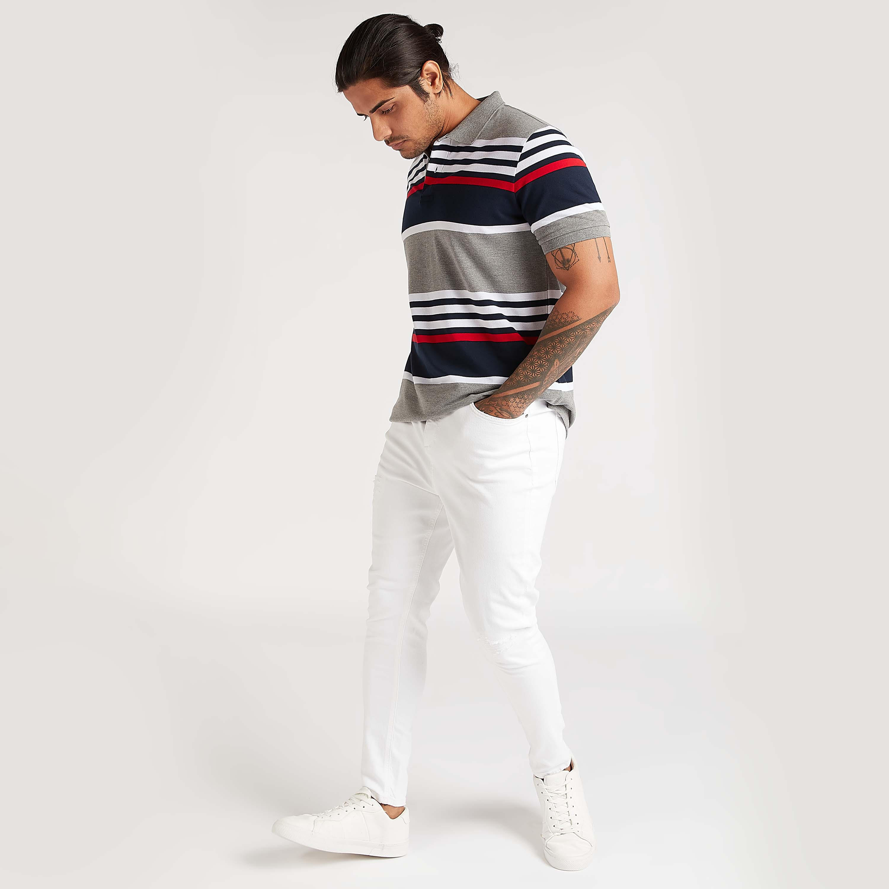 تيشيرت بولو مخطّط بأكمام قصيرة-men-clothing-tshirtsandpolos-polos-image-2