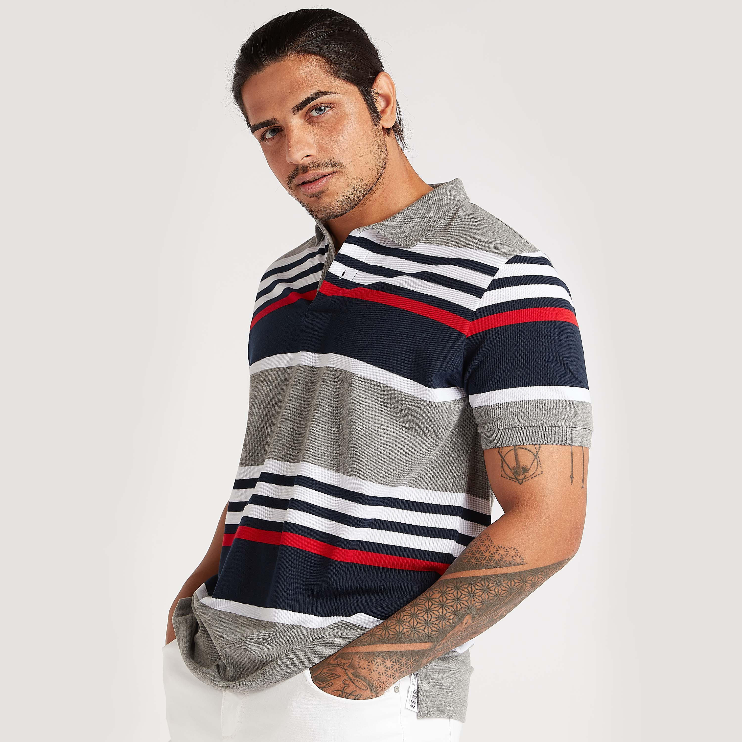 تيشيرت بولو مخطّط بأكمام قصيرة-men-clothing-tshirtsandpolos-polos-image-4