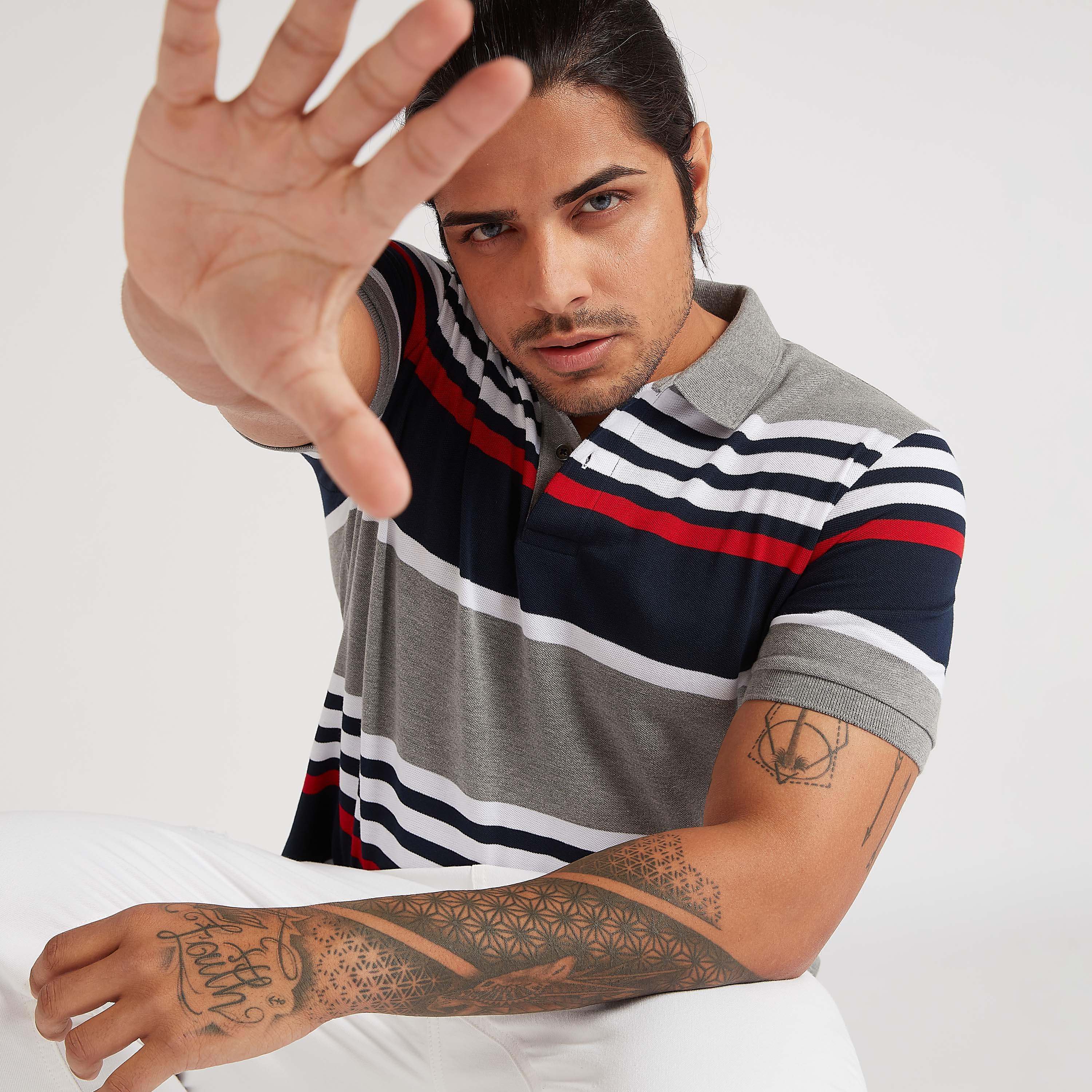 تيشيرت بولو مخطّط بأكمام قصيرة-men-clothing-tshirtsandpolos-polos-image-5