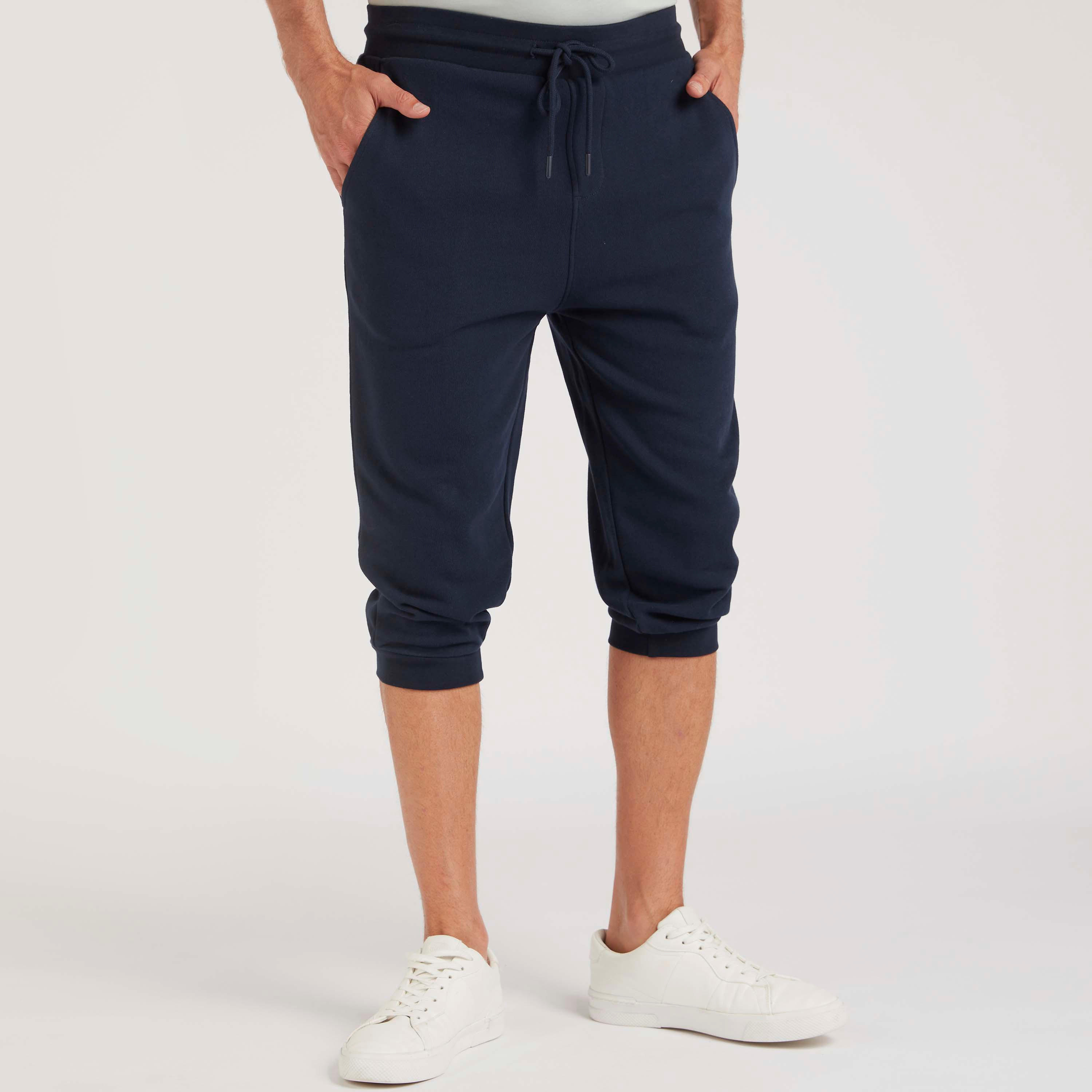 Solid Flexi Waist Joggers with Drawstring Closure-men-clothing-bottoms-shorts-image-1