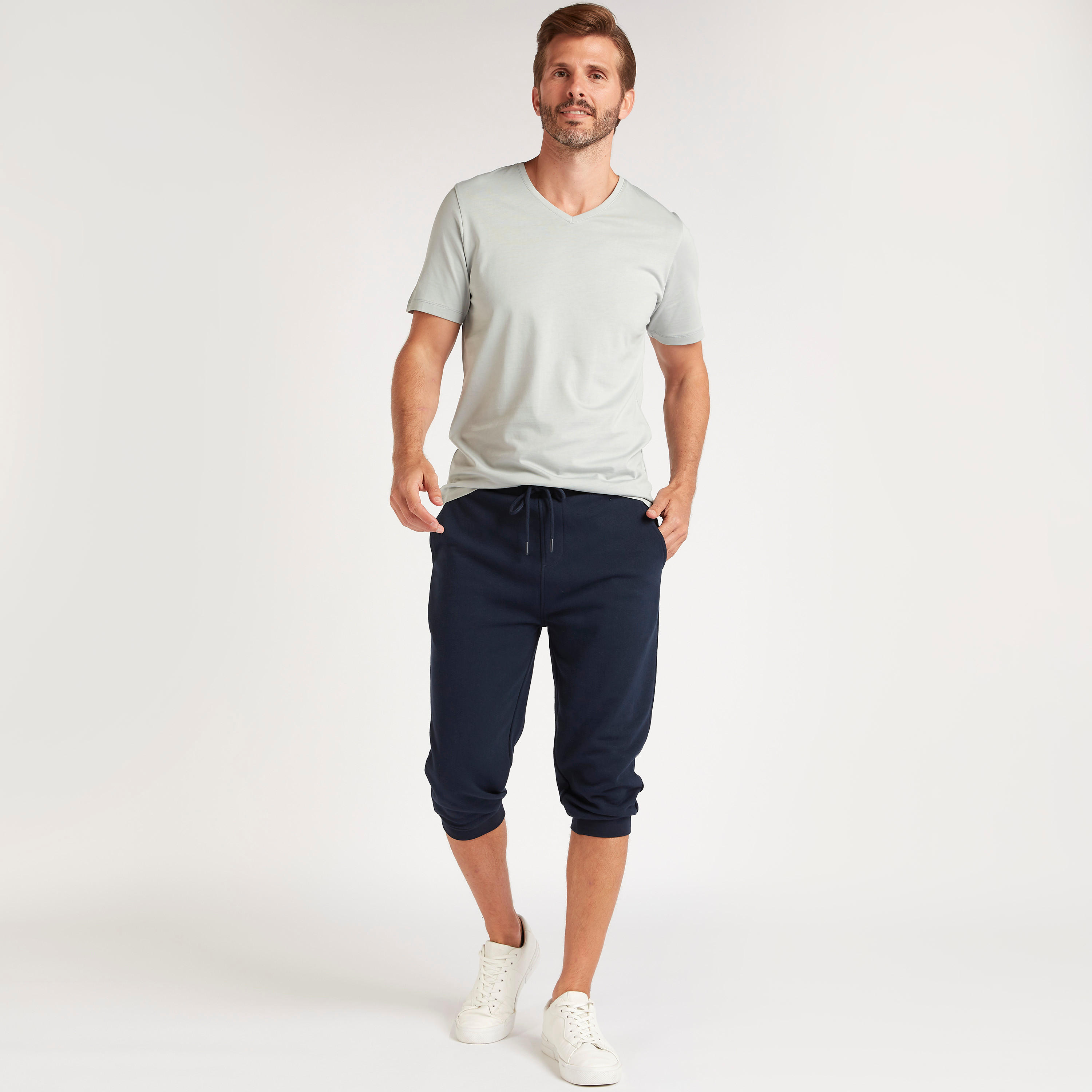 Solid Flexi Waist Joggers with Drawstring Closure-men-clothing-bottoms-shorts-image-2