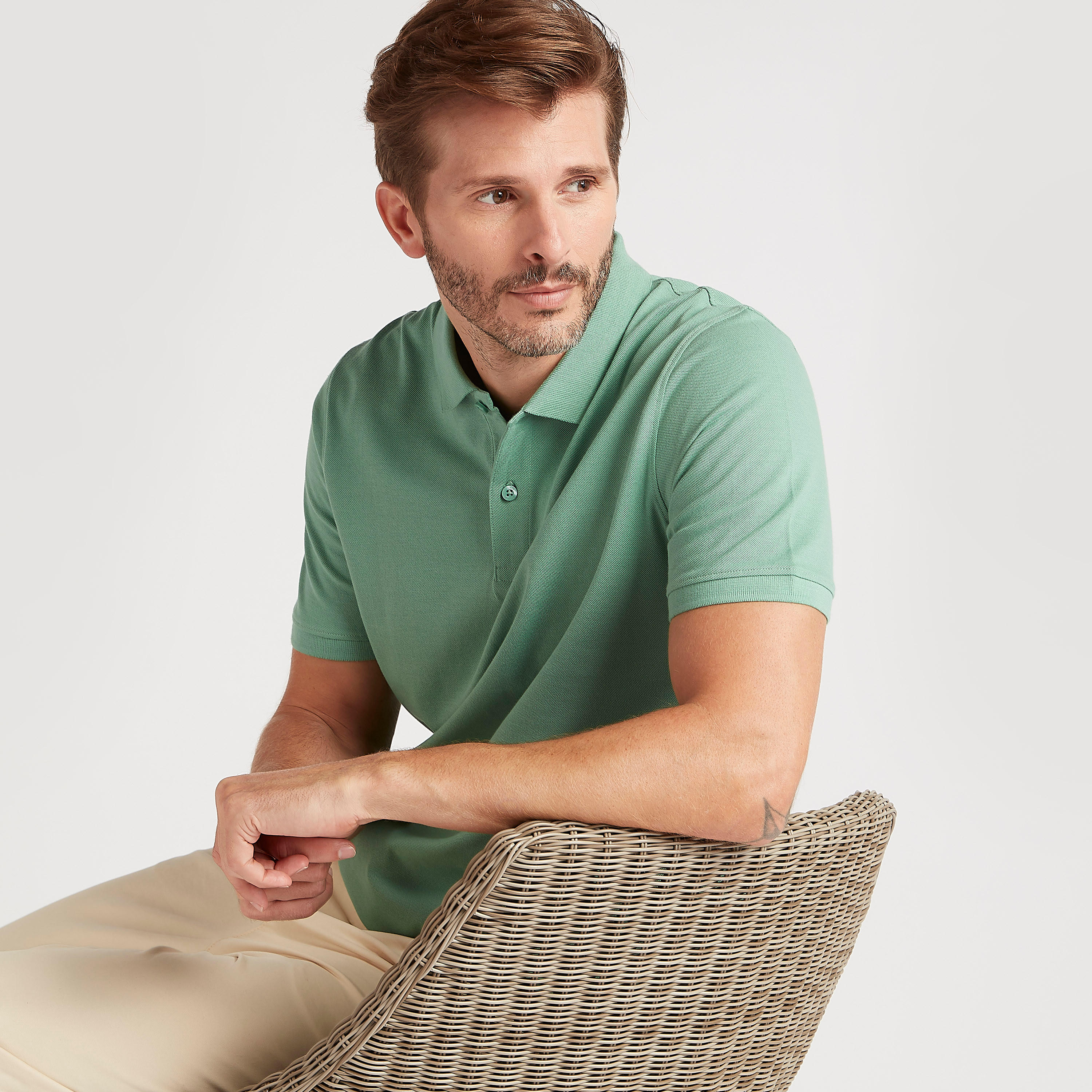 Solid Polo T-shirt with Short Sleeves-men-clothing-tshirtsandpolos-polos-image-1