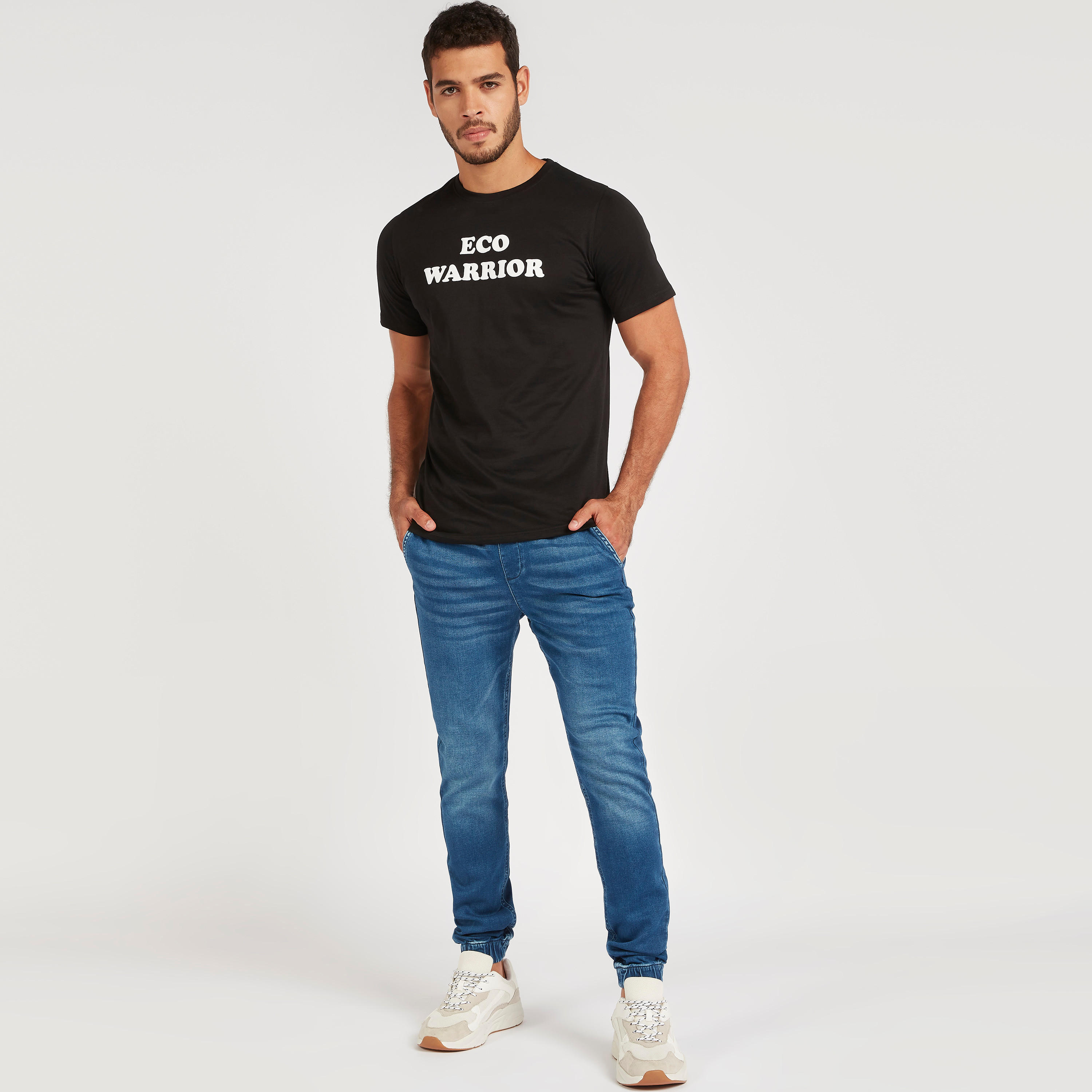 Printed T-shirt with Crew Neck and Short Sleeves-men-clothing-tshirtsandpolos-tshirts-image-2