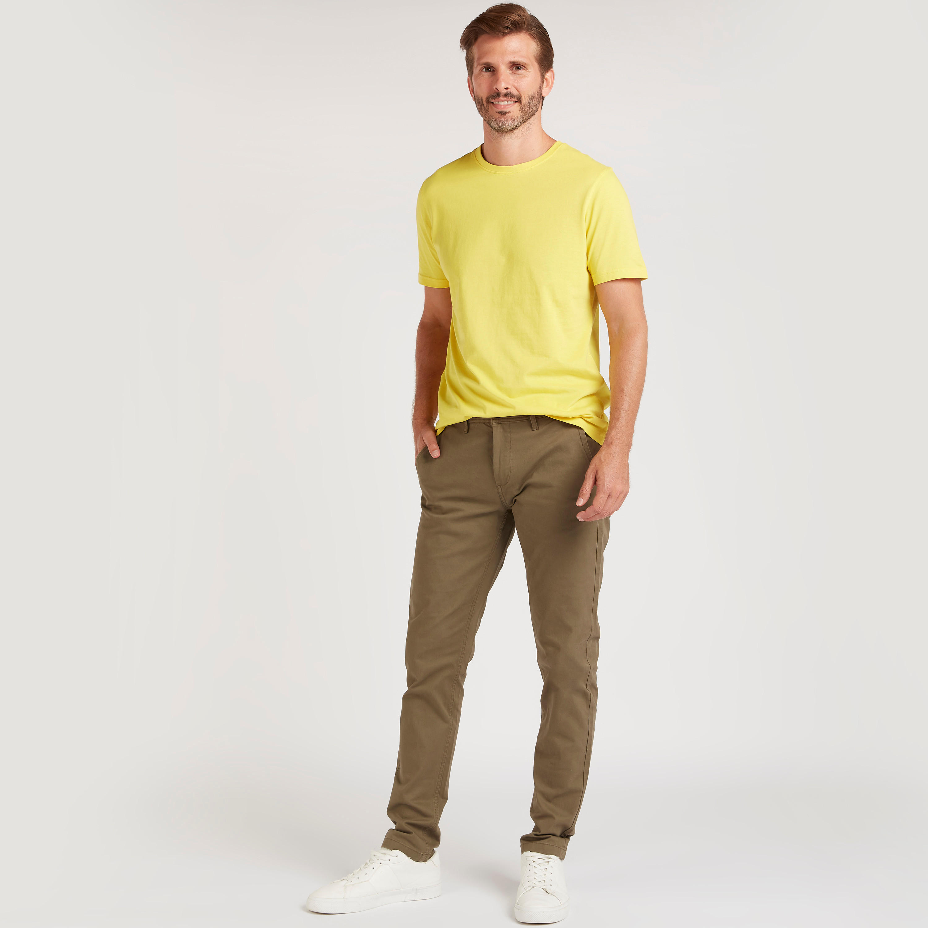 Solid T-shirt with Crew Neck and Short Sleeves-men-clothing-tshirtsandpolos-tshirts-image-2